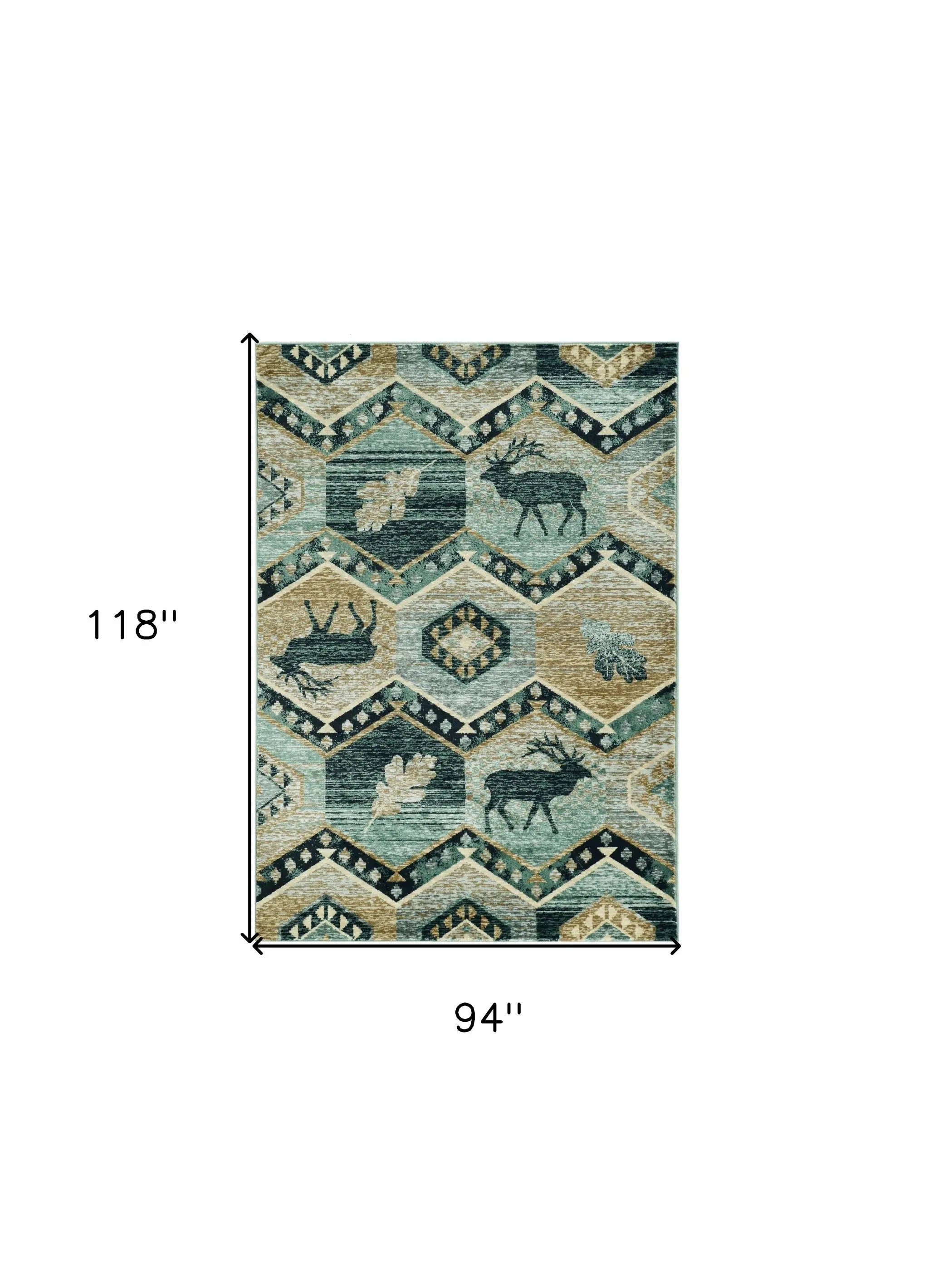 8' X 10' Seafoam Lodge Area Rug Homeroots Outdoor