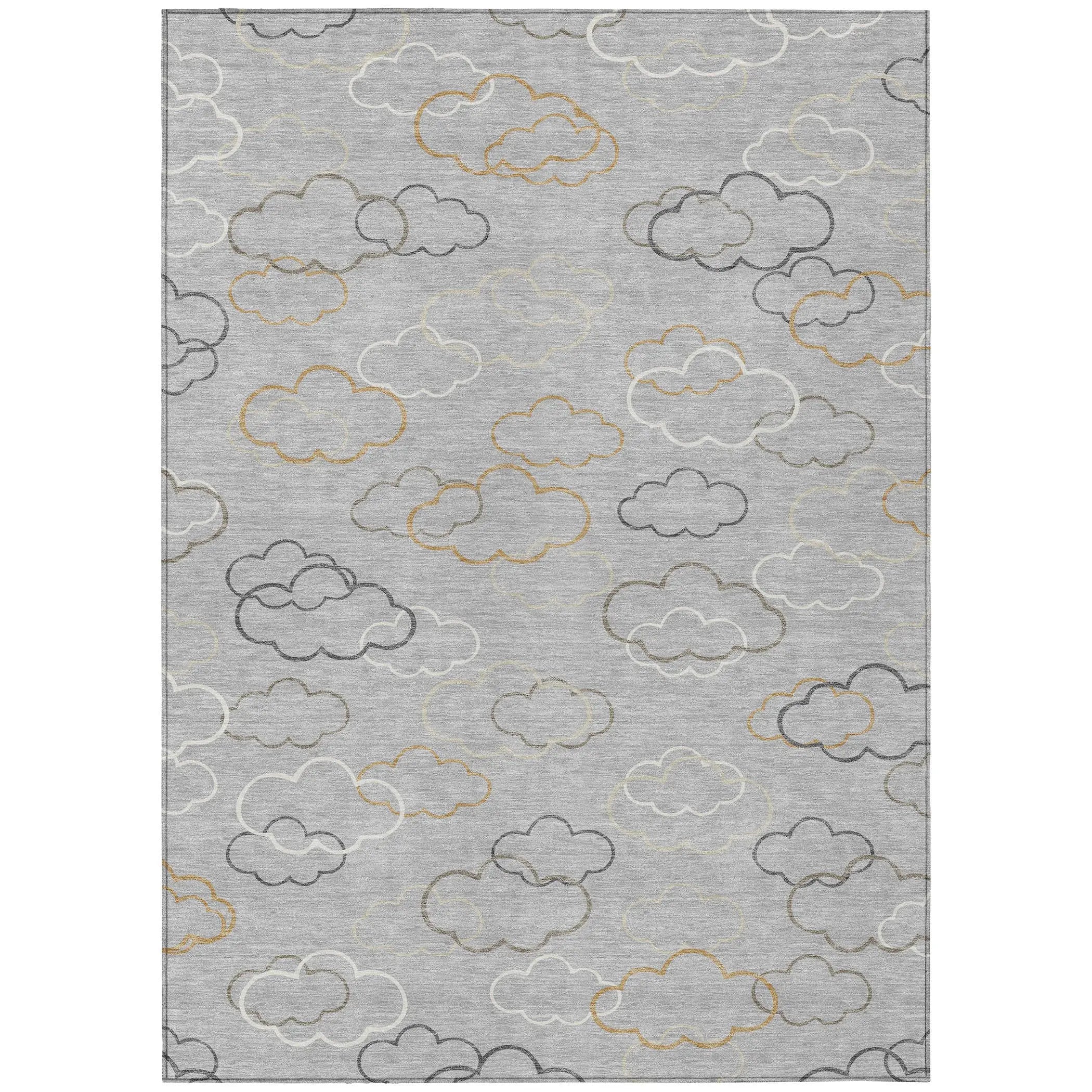 8' X 10' Silver And Beige Abstract Washable Indoor Outdoor Area Rug Homeroots Outdoor