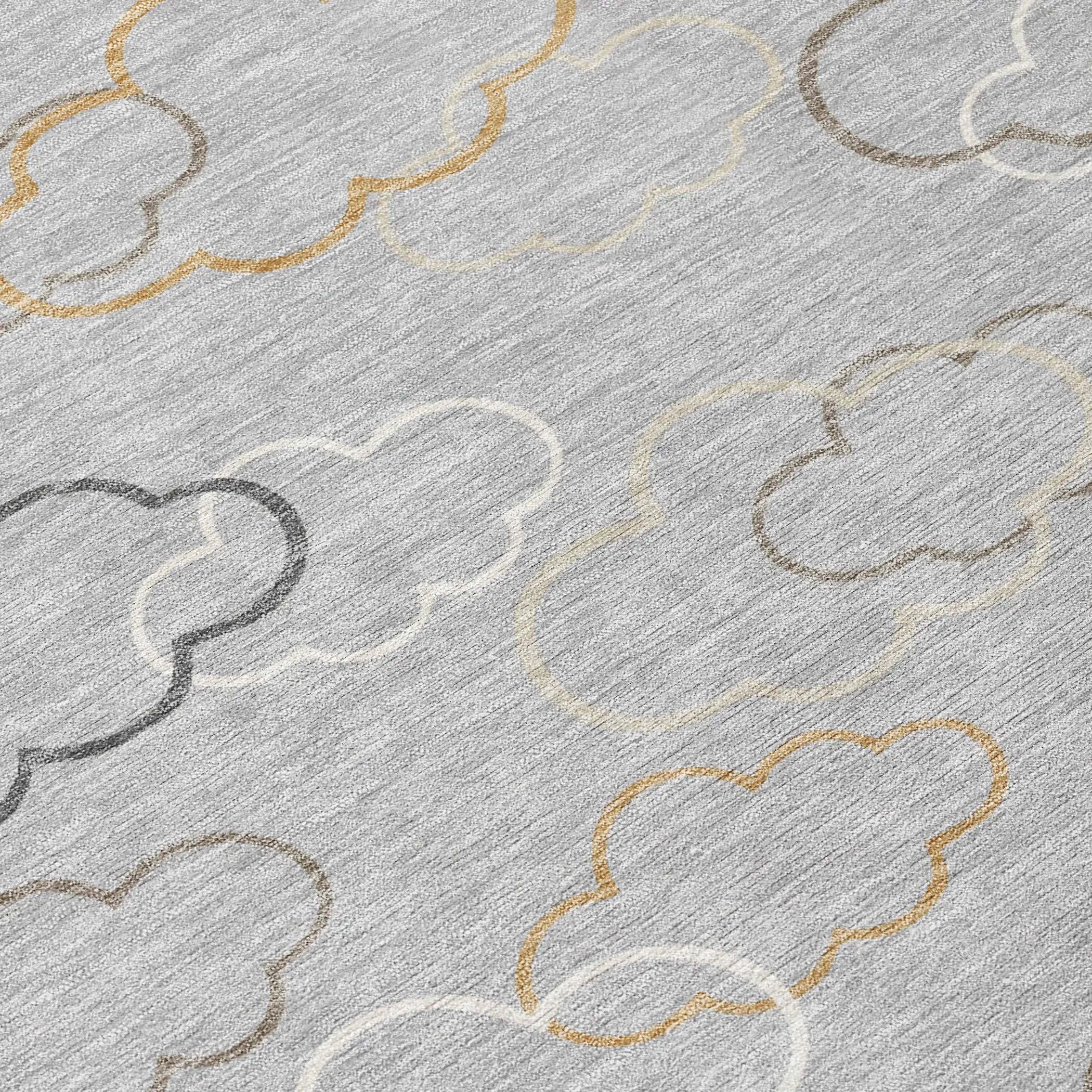 8' X 10' Silver And Beige Abstract Washable Indoor Outdoor Area Rug Homeroots Outdoor