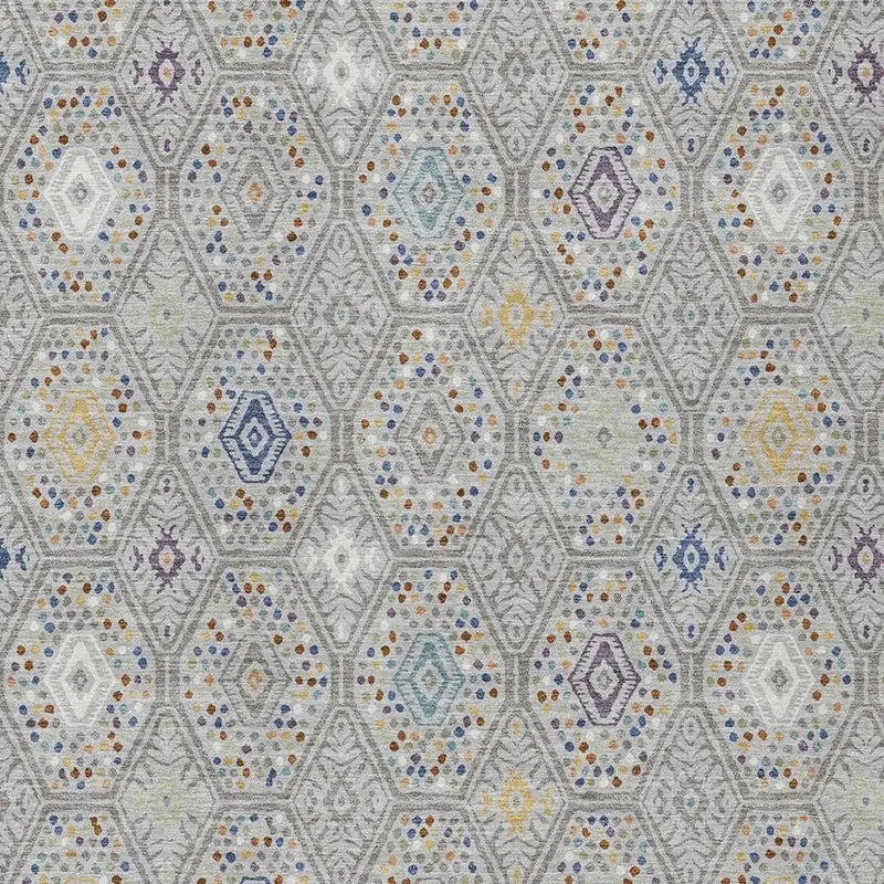 8' X 10' Silver And Brown Geometric Washable Indoor Outdoor Area Rug Homeroots Outdoor