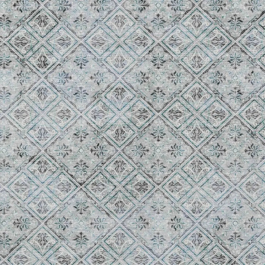 8' X 10' Silver And Brown Geometric Washable Indoor Outdoor Area Rug Homeroots Outdoor