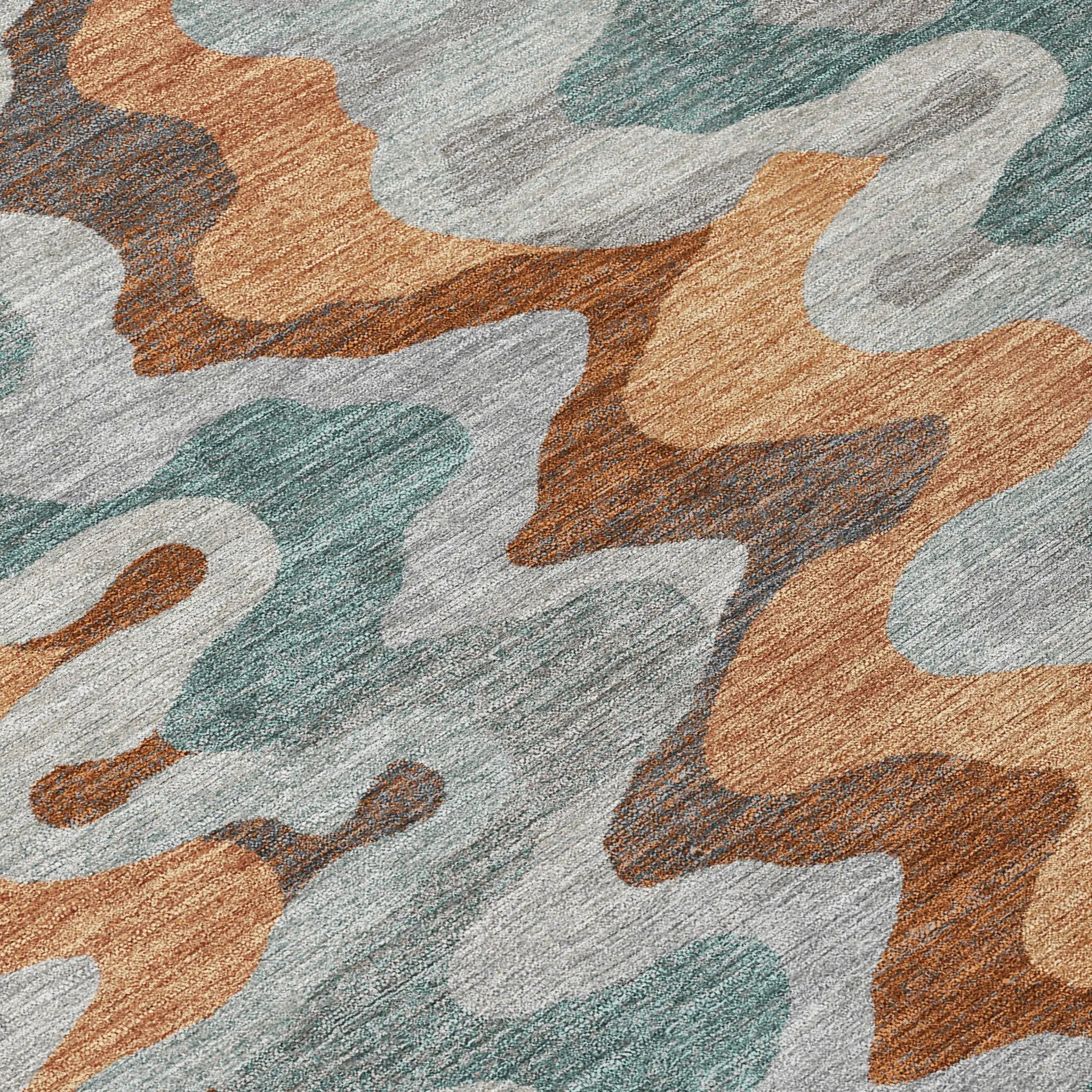 8' X 10' Silver And Copper Abstract Washable Indoor Outdoor Area Rug Homeroots Outdoor