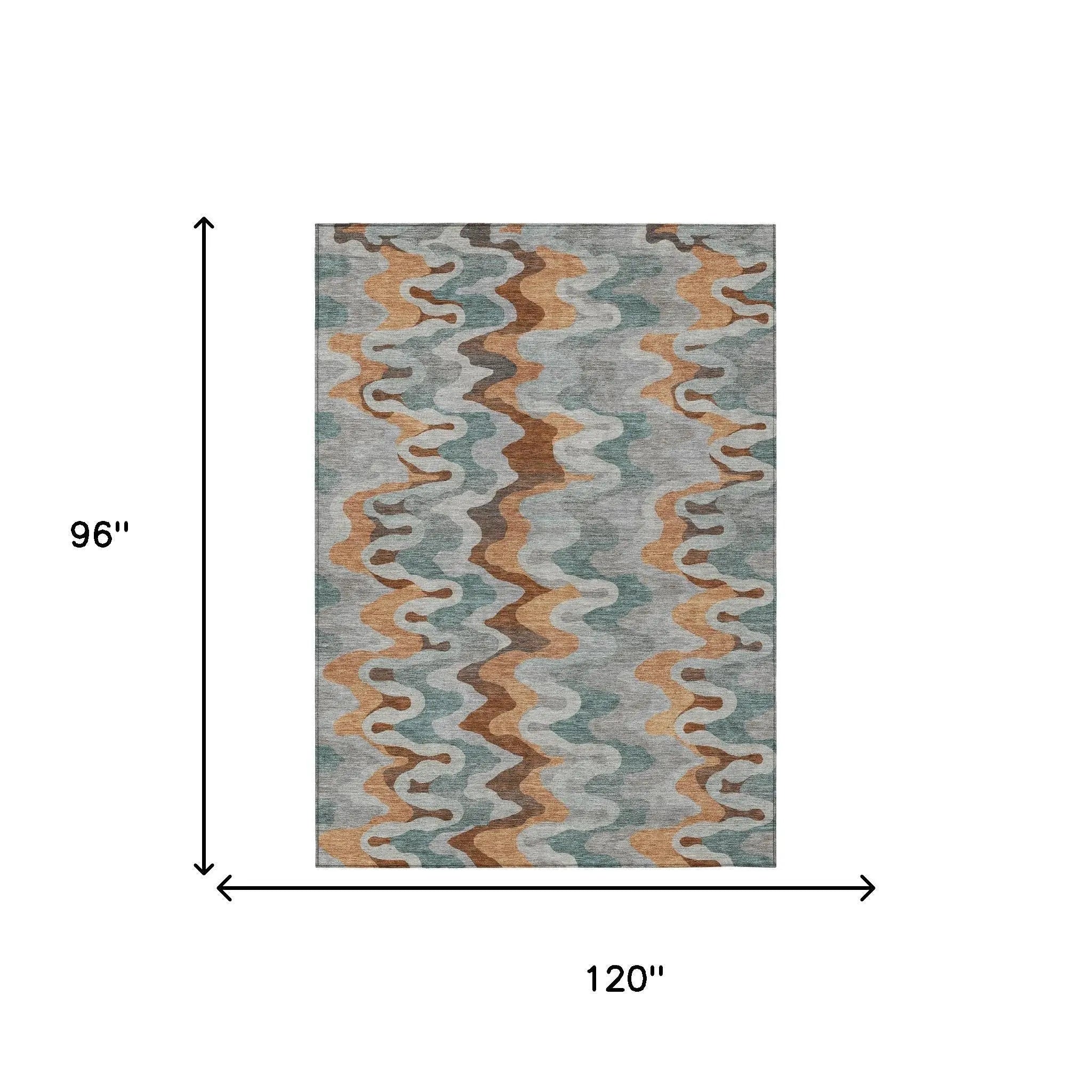 8' X 10' Silver And Copper Abstract Washable Indoor Outdoor Area Rug Homeroots Outdoor