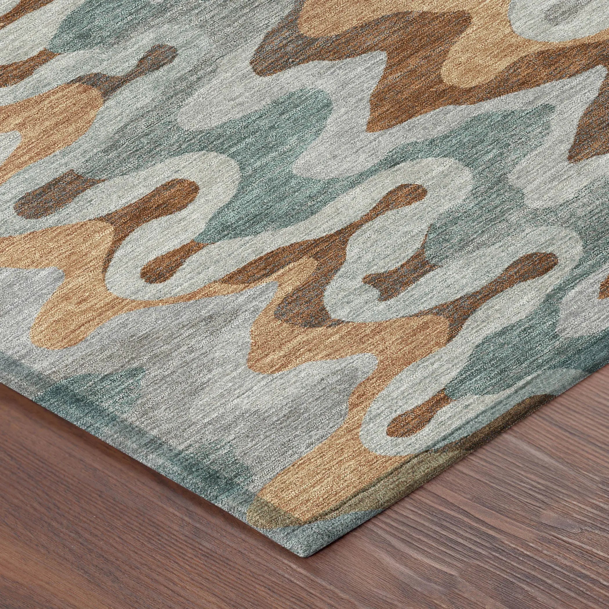 8' X 10' Silver And Copper Abstract Washable Indoor Outdoor Area Rug Homeroots Outdoor