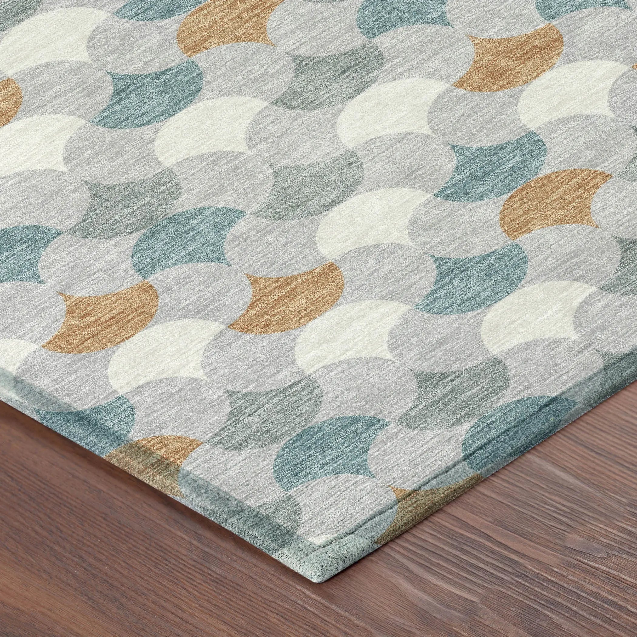 8' X 10' Silver And Copper Geometric Washable Indoor Outdoor Area Rug Homeroots Outdoor