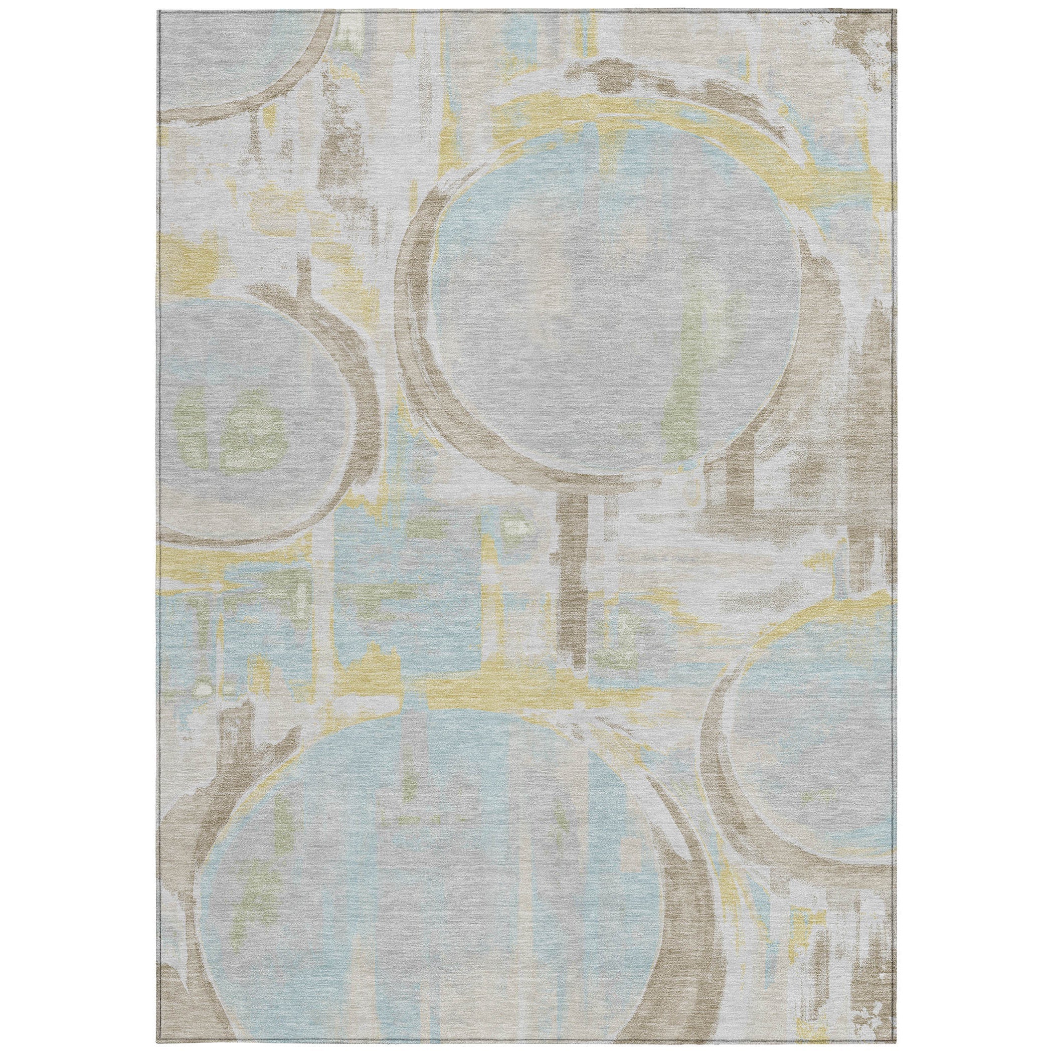 8' X 10' Silver And Gray Abstract Washable Indoor Outdoor Area Rug Homeroots Outdoor
