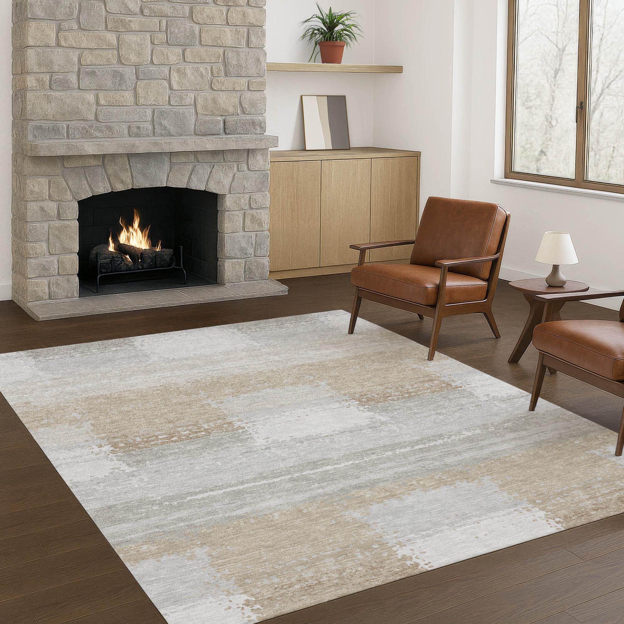 8' X 10' Silver And Gray Geometric Washable Indoor Outdoor Area Rug Homeroots Outdoor