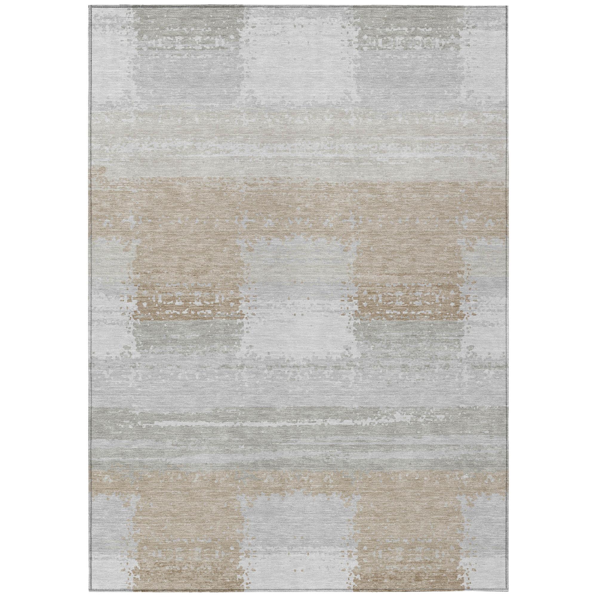 8' X 10' Silver And Gray Geometric Washable Indoor Outdoor Area Rug Homeroots Outdoor