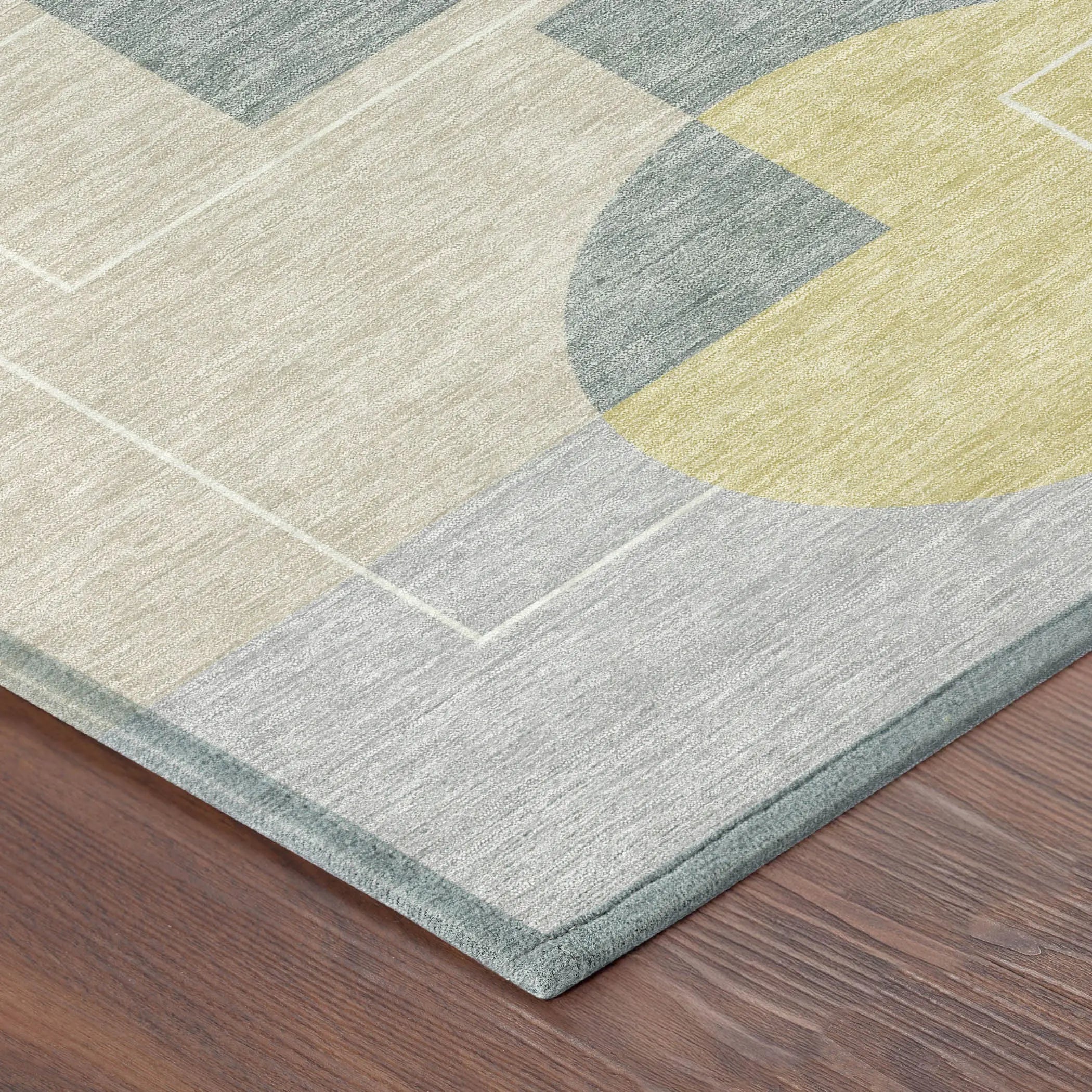 8' X 10' Silver And Sky Blue Geometric Washable Indoor Outdoor Area Rug Homeroots Outdoor