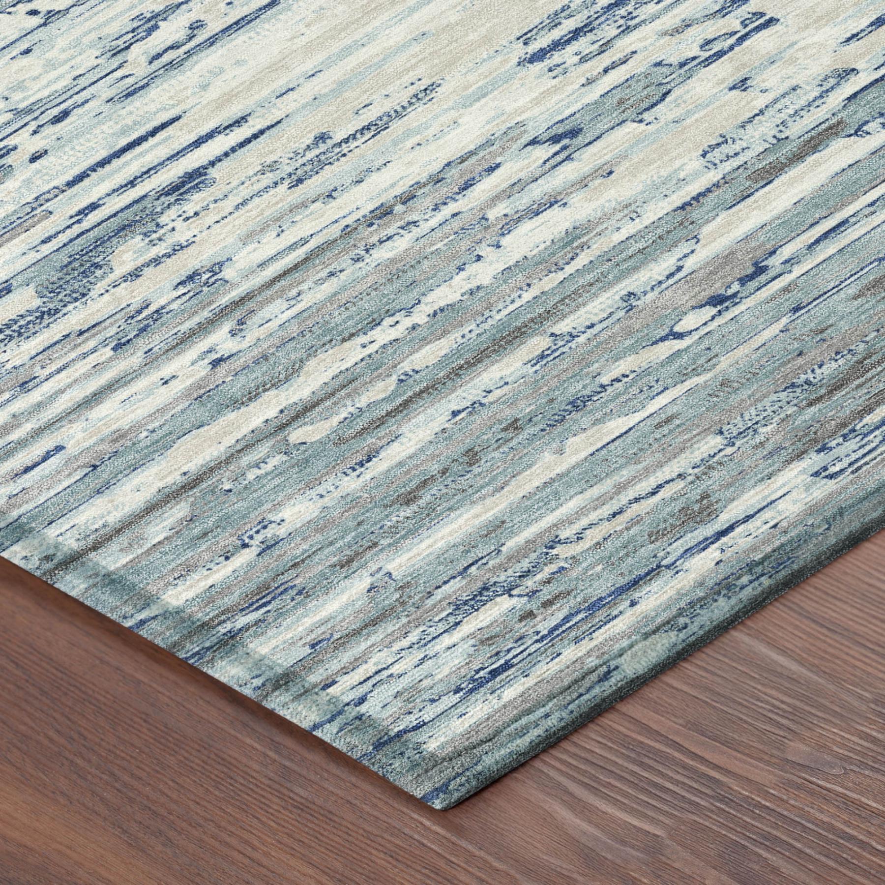 8' X 10' Sky Blue And Blue Abstract Washable Indoor Outdoor Area Rug Homeroots Outdoor