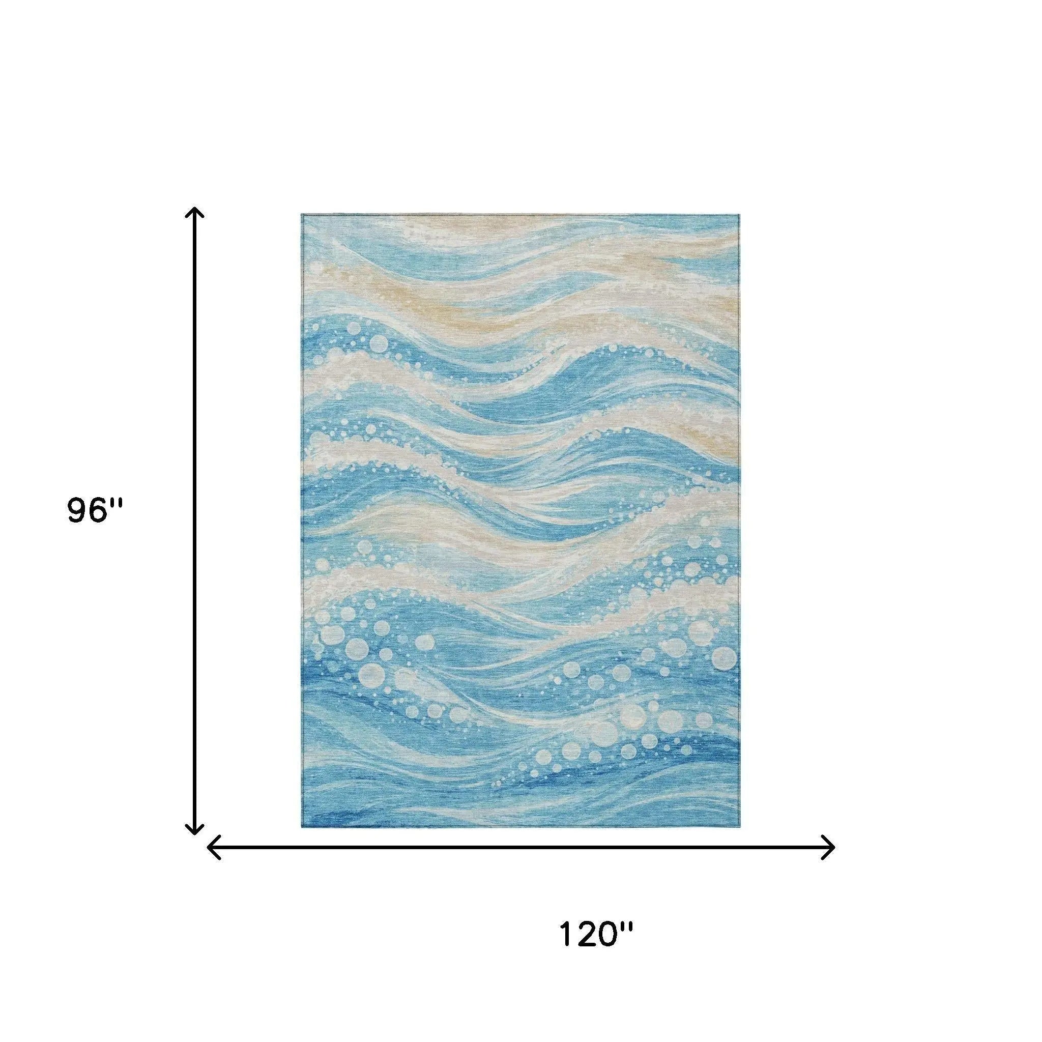 8' X 10' Sky Blue And Blue Abstract Washable Indoor Outdoor Area Rug Homeroots Outdoor