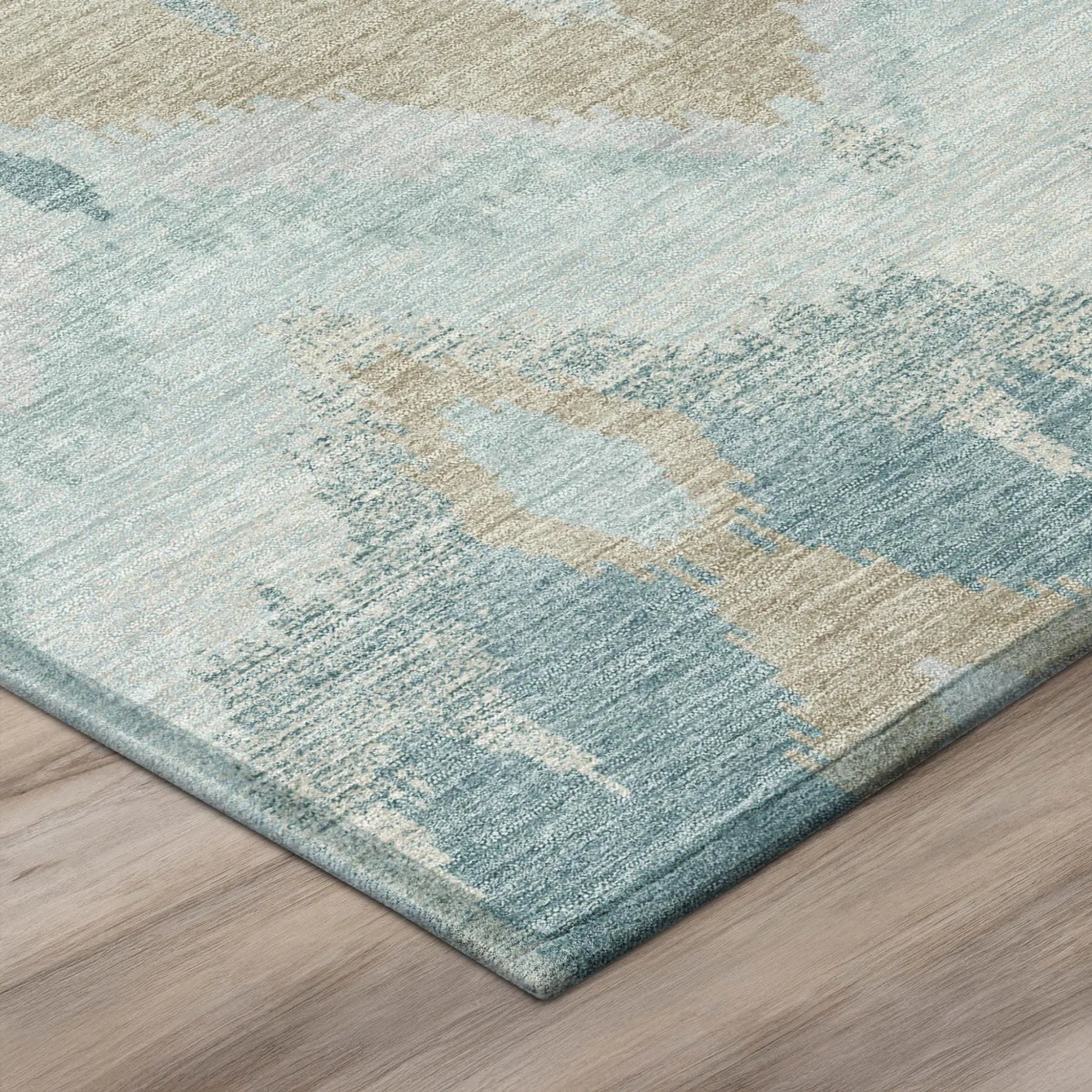 8' X 10' Sky Blue And Blue Abstract Washable Indoor Outdoor Area Rug Homeroots Outdoor