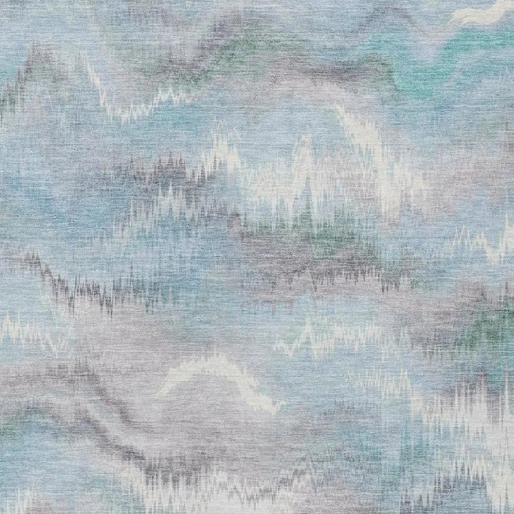 8' X 10' Sky Blue And Blue Abstract Washable Indoor Outdoor Area Rug Homeroots Outdoor