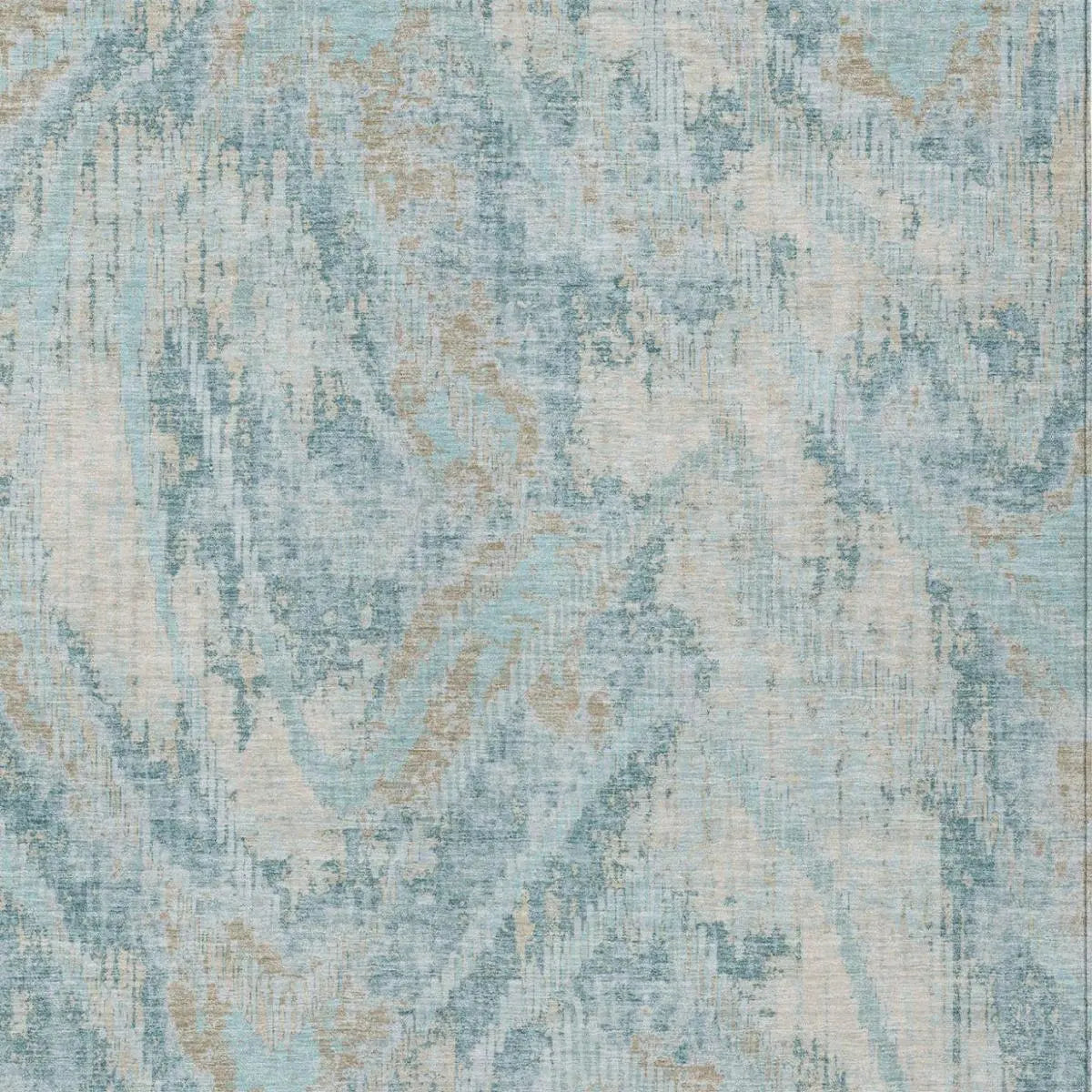 8' X 10' Sky Blue And Blue Abstract Washable Indoor Outdoor Area Rug Homeroots Outdoor