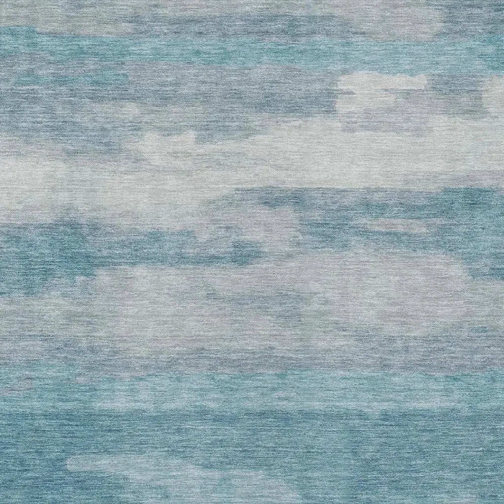 8' X 10' Sky Blue And Blue Abstract Washable Indoor Outdoor Area Rug Homeroots Outdoor