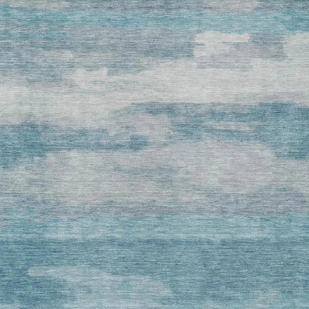 8' X 10' Sky Blue And Blue Abstract Washable Indoor Outdoor Area Rug Homeroots Outdoor