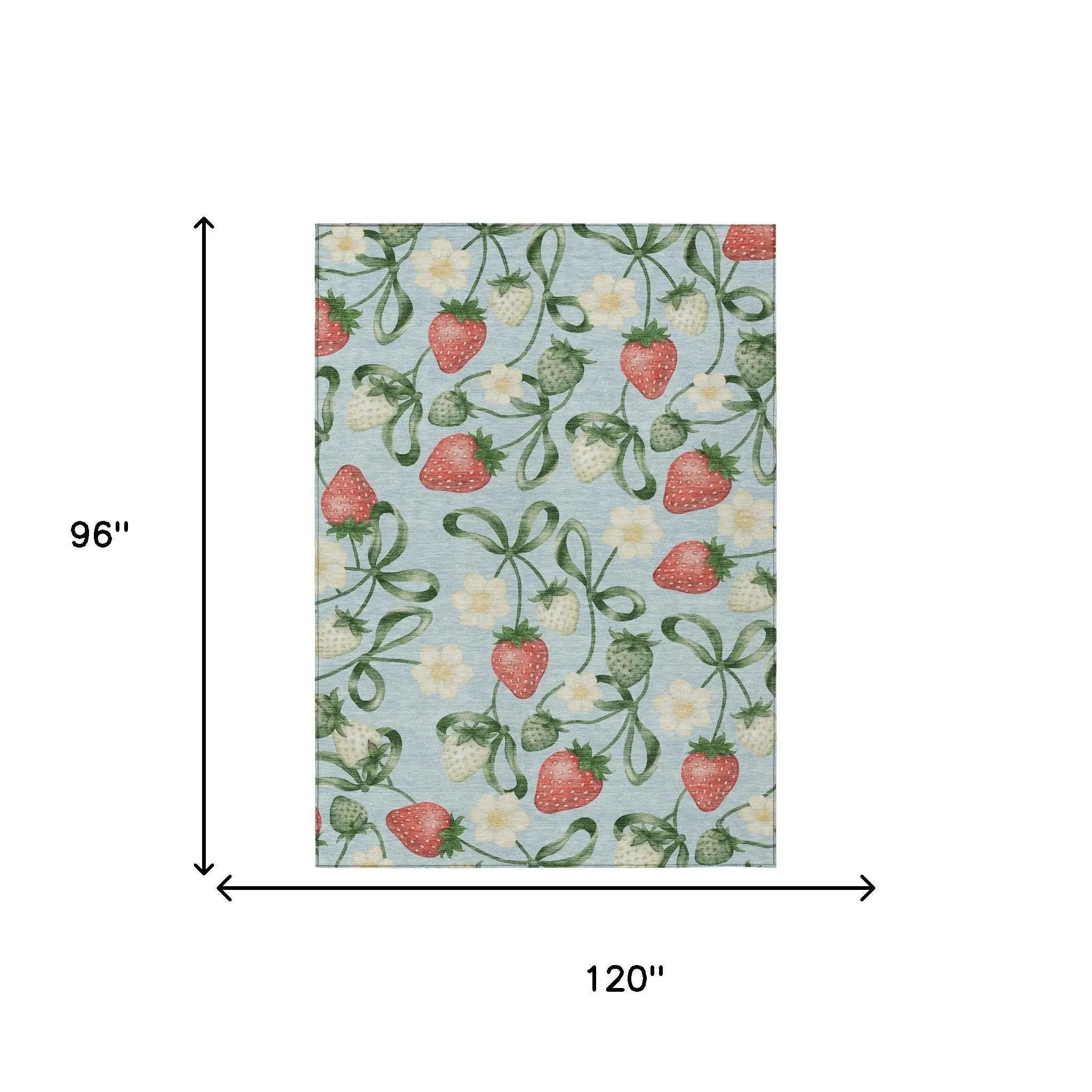 8' X 10' Sky Blue And Blue Floral Washable Indoor Outdoor Area Rug Homeroots Outdoor