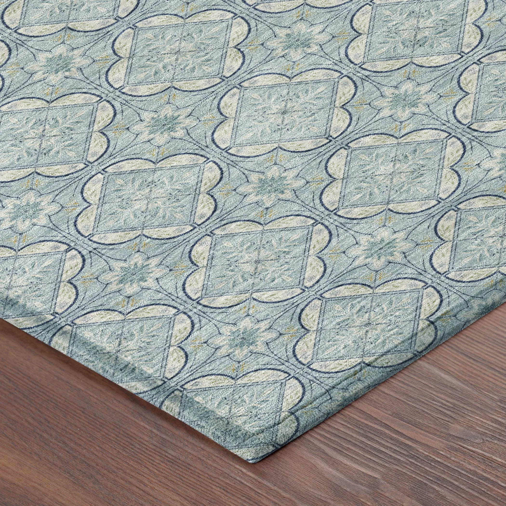 8' X 10' Sky Blue And Blue Geometric Washable Indoor Outdoor Area Rug Homeroots Outdoor
