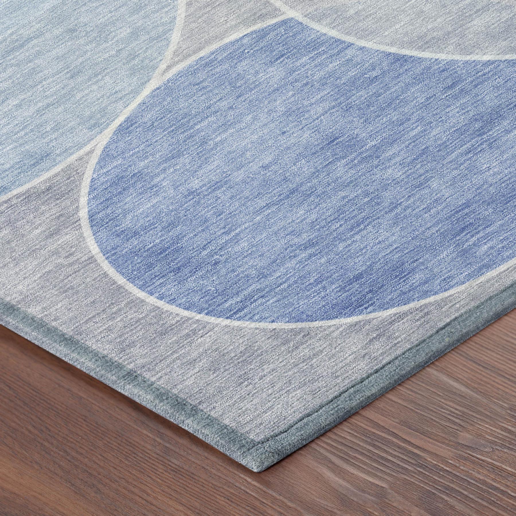 8' X 10' Sky Blue And Blue Geometric Washable Indoor Outdoor Area Rug Homeroots Outdoor