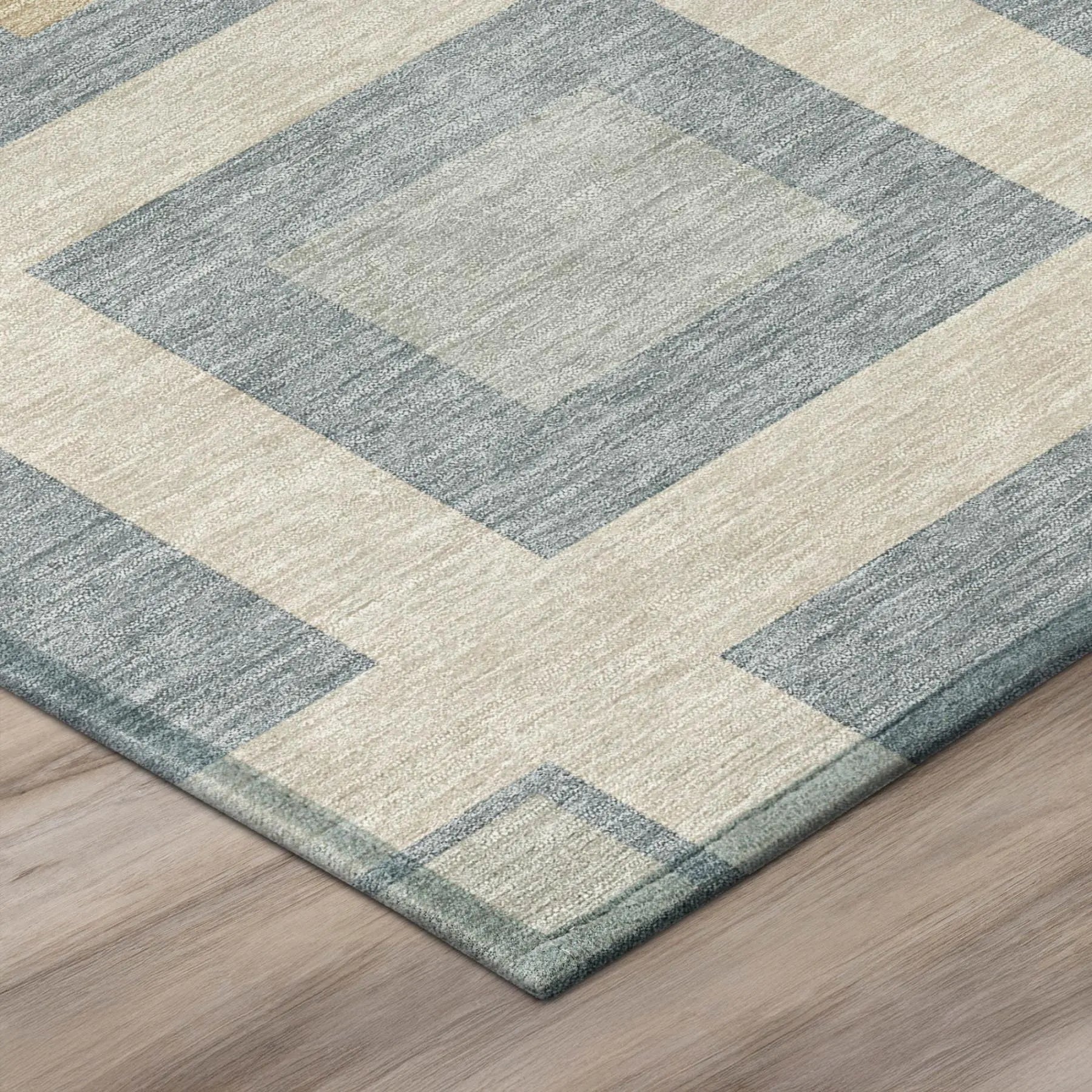 8' X 10' Sky Blue And Blue Geometric Washable Indoor Outdoor Area Rug Homeroots Outdoor