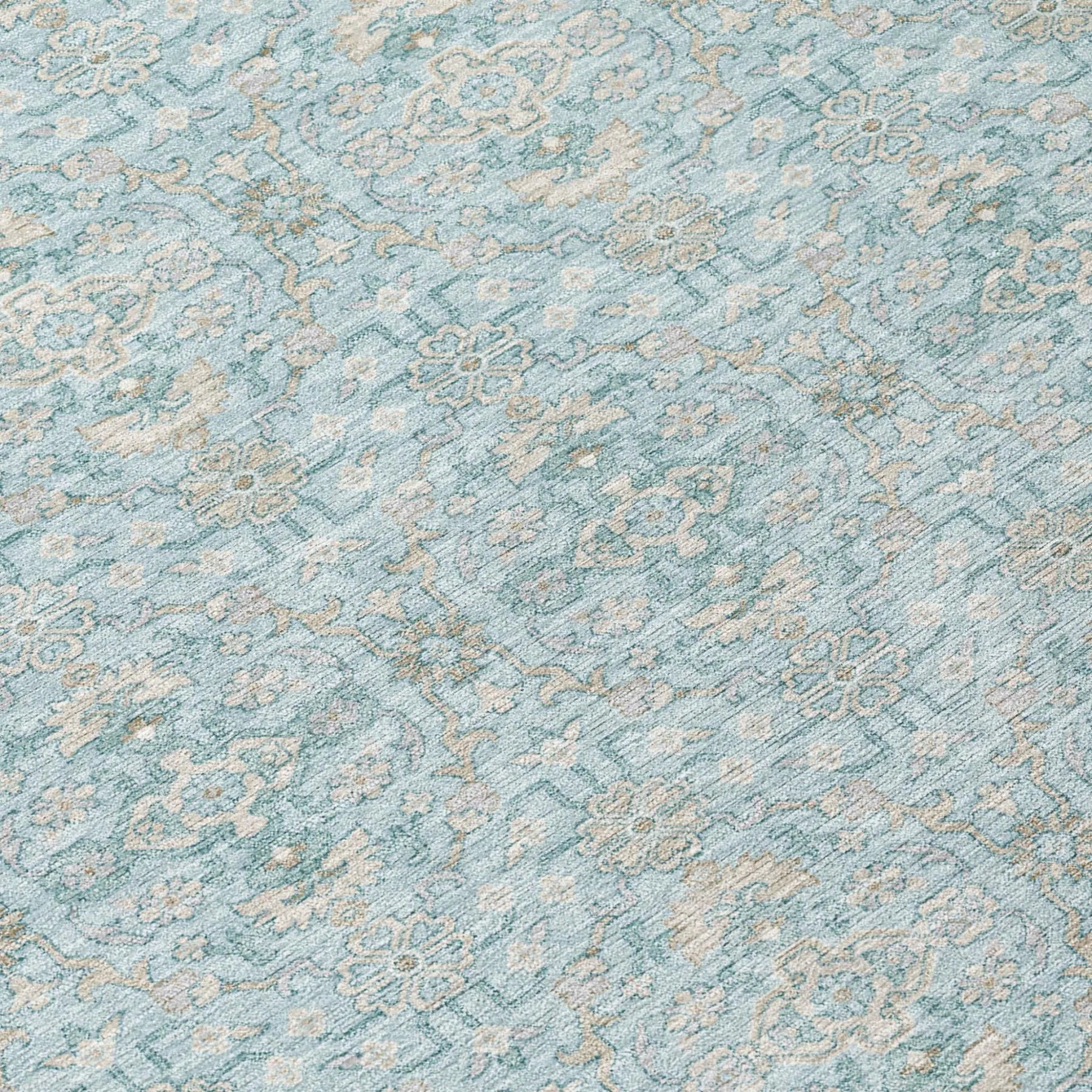 8' X 10' Sky Blue And Blue Oriental Washable Indoor Outdoor Area Rug Homeroots Outdoor