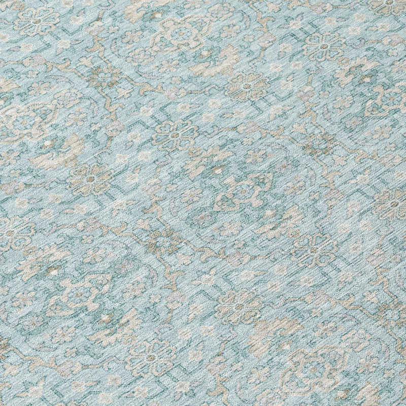 8' X 10' Sky Blue And Blue Oriental Washable Indoor Outdoor Area Rug Homeroots Outdoor