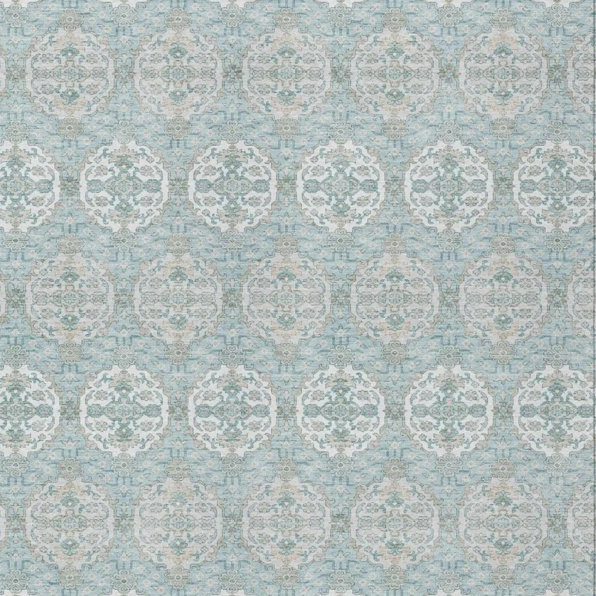 8' X 10' Sky Blue And Blue Striped Washable Indoor Outdoor Area Rug Homeroots Outdoor