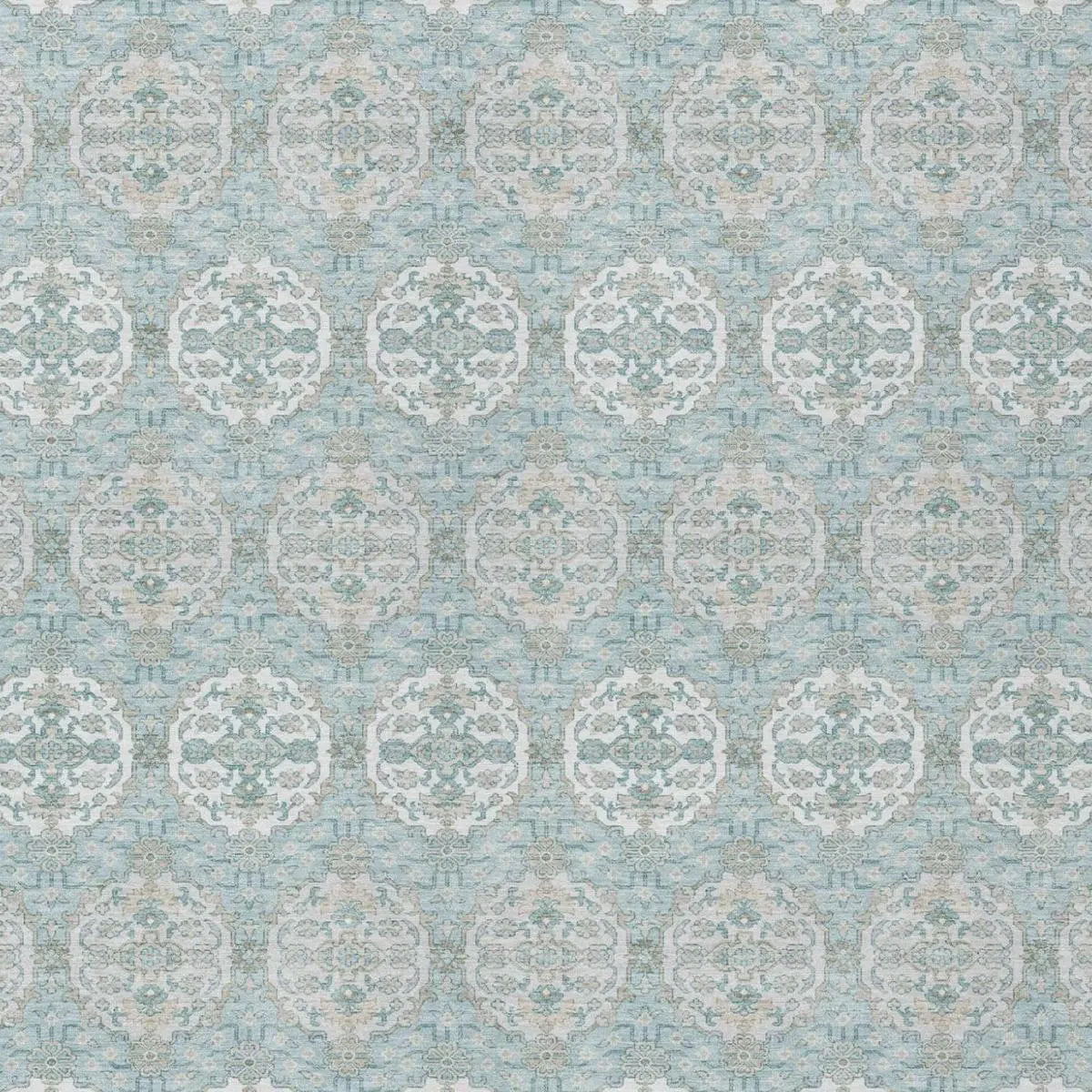 8' X 10' Sky Blue And Blue Striped Washable Indoor Outdoor Area Rug Homeroots Outdoor