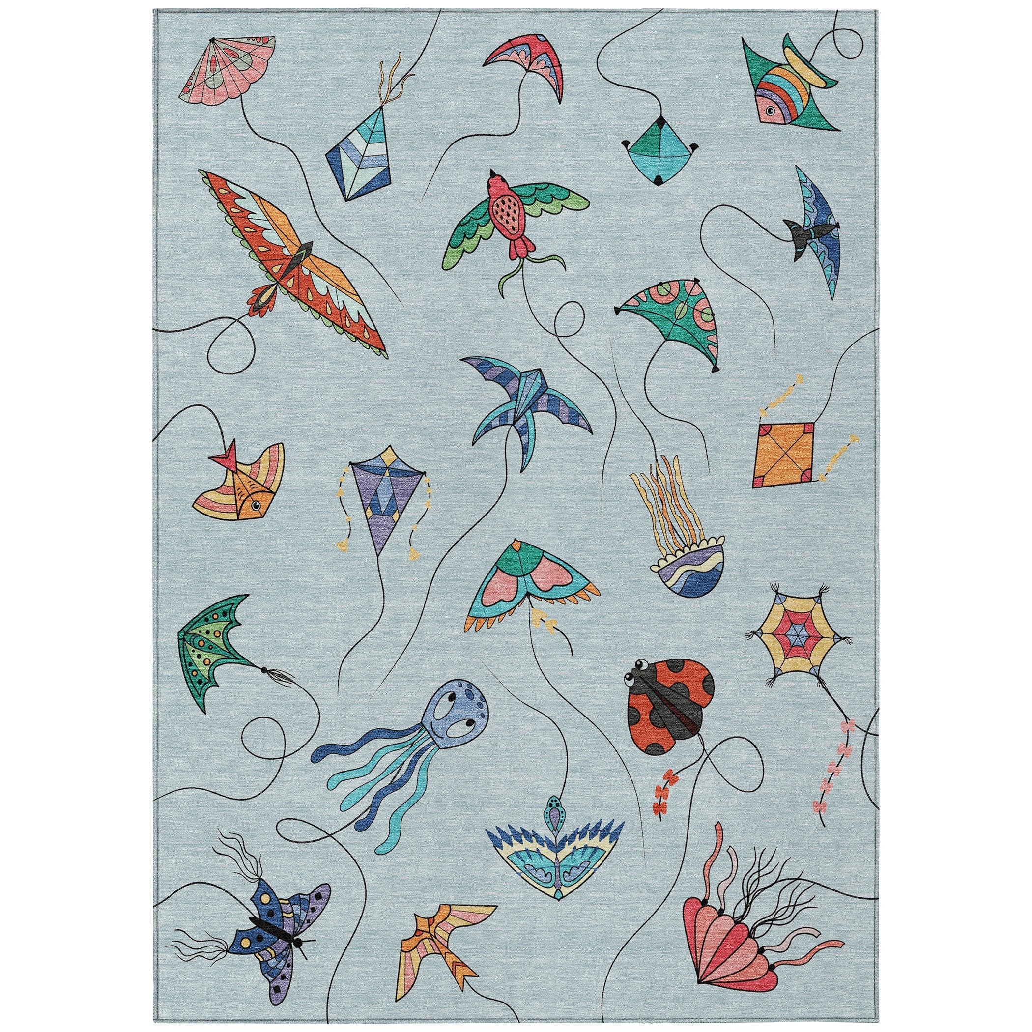 8' X 10' Sky Blue And Gold Geometric Washable Indoor Outdoor Area Rug Homeroots Outdoor