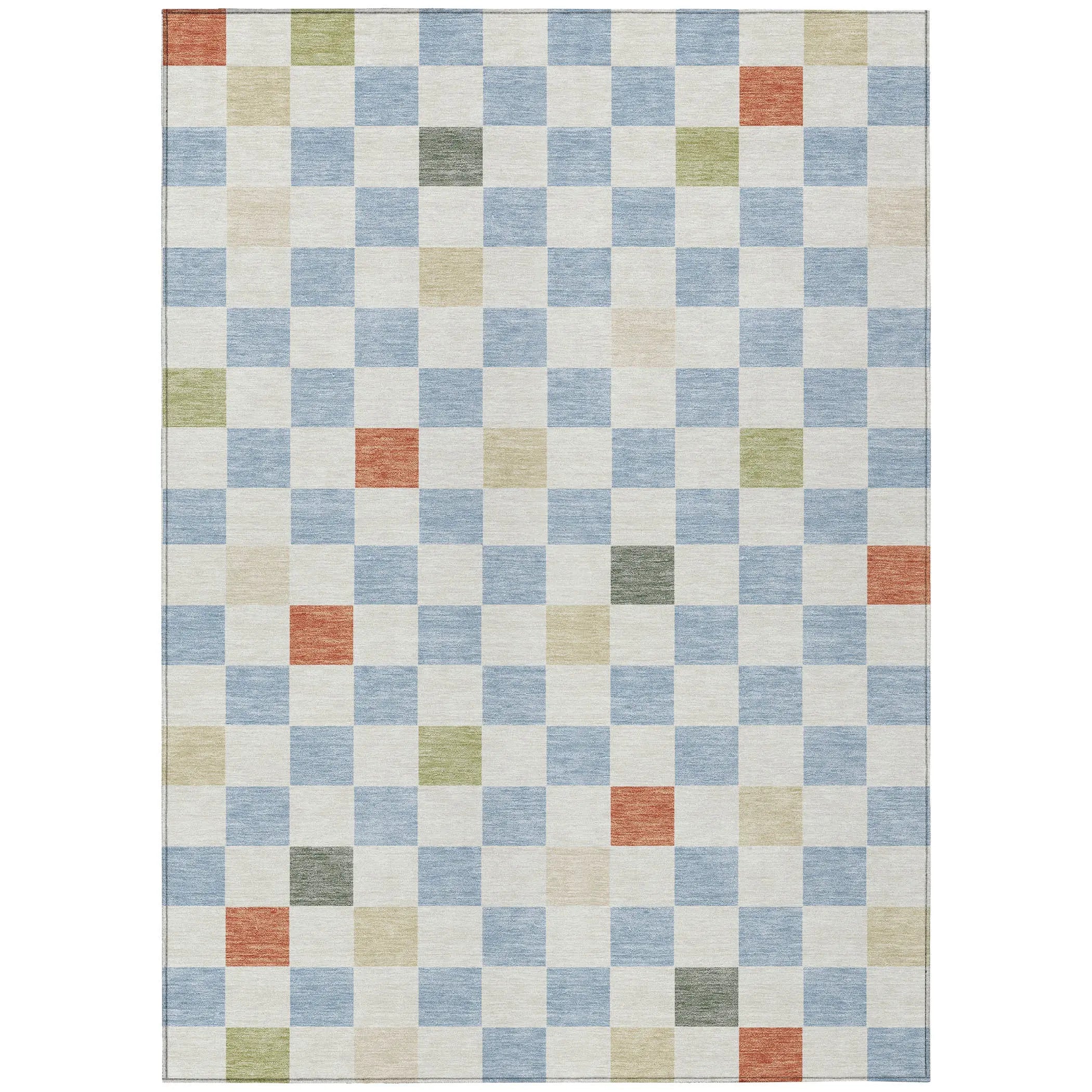 8' X 10' Sky Blue And Gray Geometric Washable Indoor Outdoor Area Rug Homeroots Outdoor