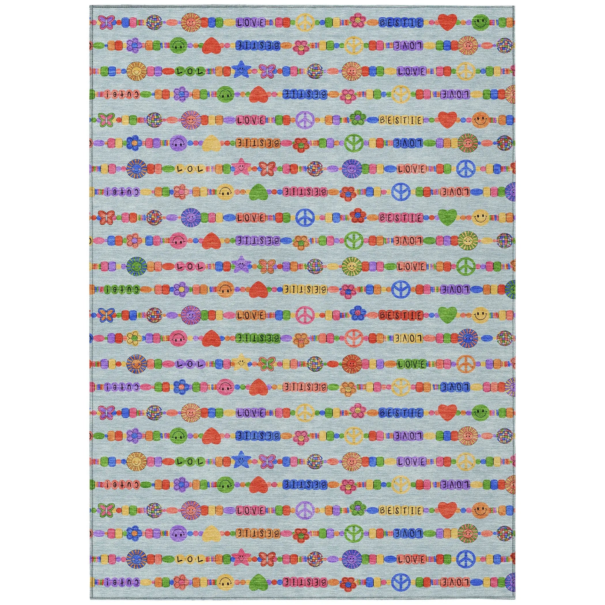 8' X 10' Sky Blue And Ivory Geometric Washable Indoor Outdoor Area Rug Homeroots Outdoor