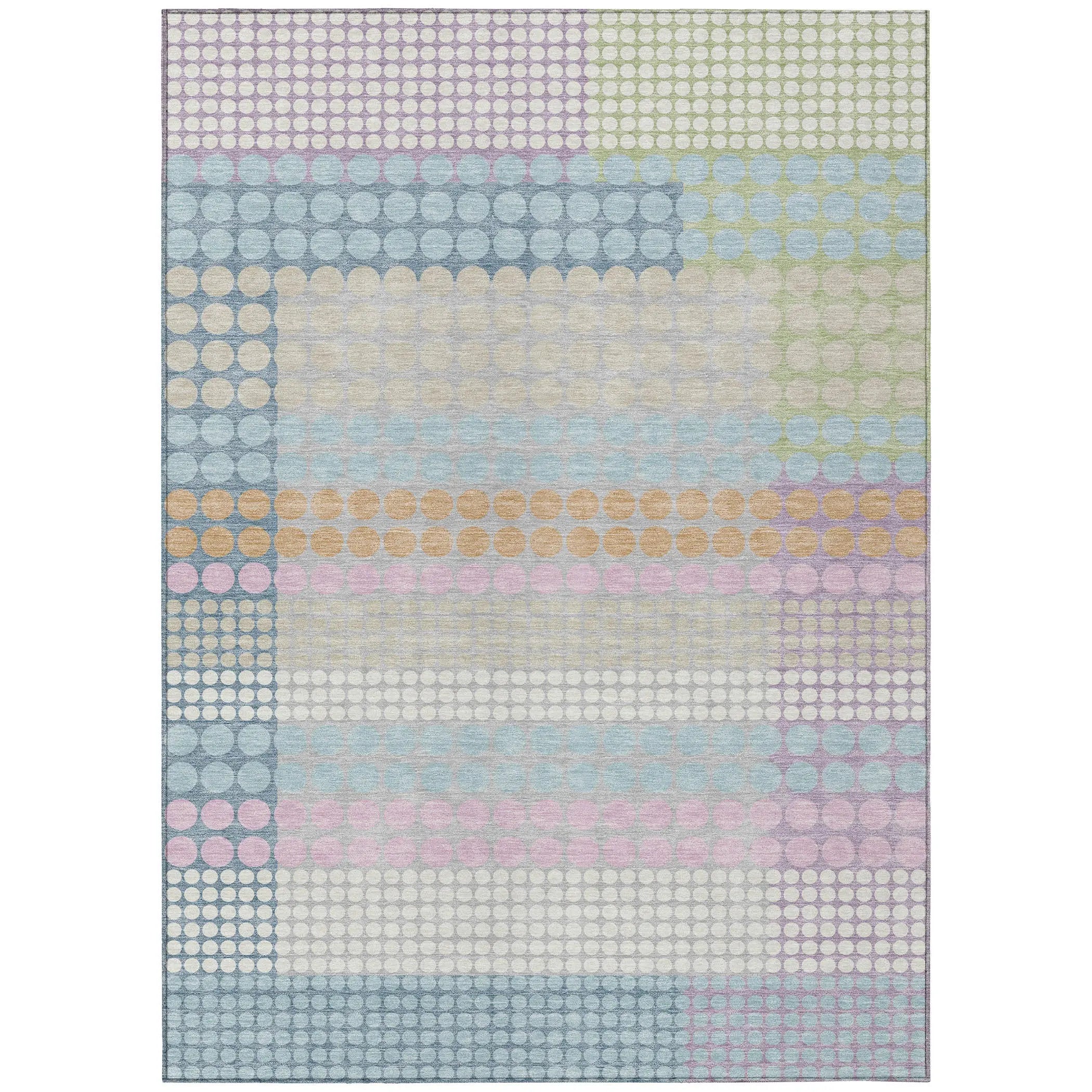 8' X 10' Sky Blue And Lavender Geometric Washable Indoor Outdoor Area Rug Homeroots Outdoor