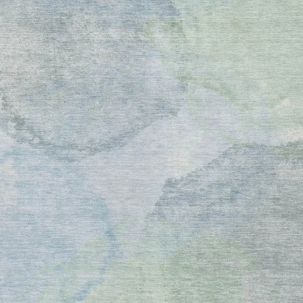 8' X 10' Sky Blue And Mint Green Abstract Washable Indoor Outdoor Area Rug Homeroots Outdoor