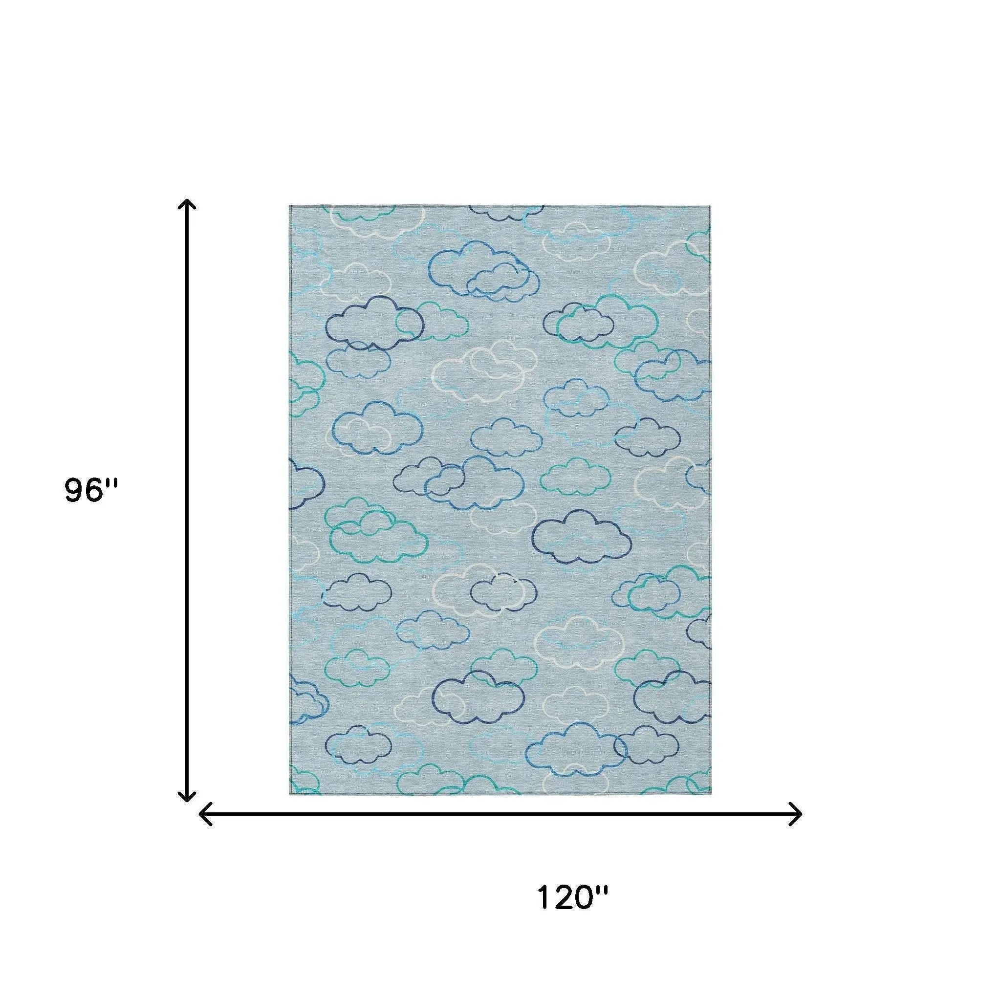 8' X 10' Sky Blue And Navy Blue Abstract Washable Indoor Outdoor Area Rug Homeroots Outdoor