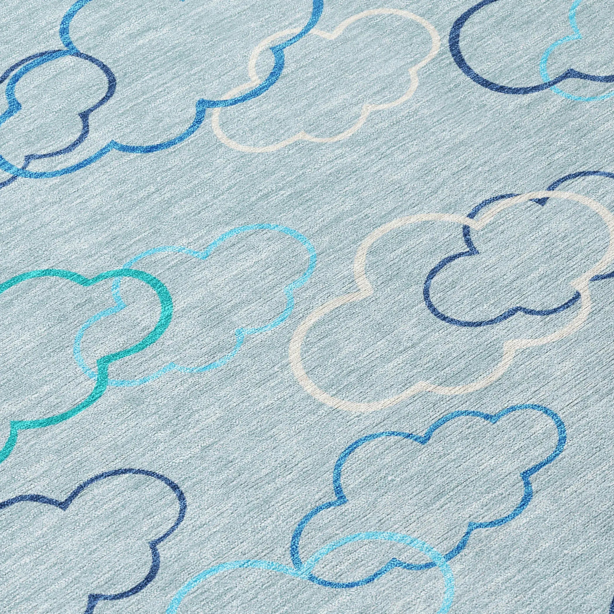 8' X 10' Sky Blue And Navy Blue Abstract Washable Indoor Outdoor Area Rug Homeroots Outdoor