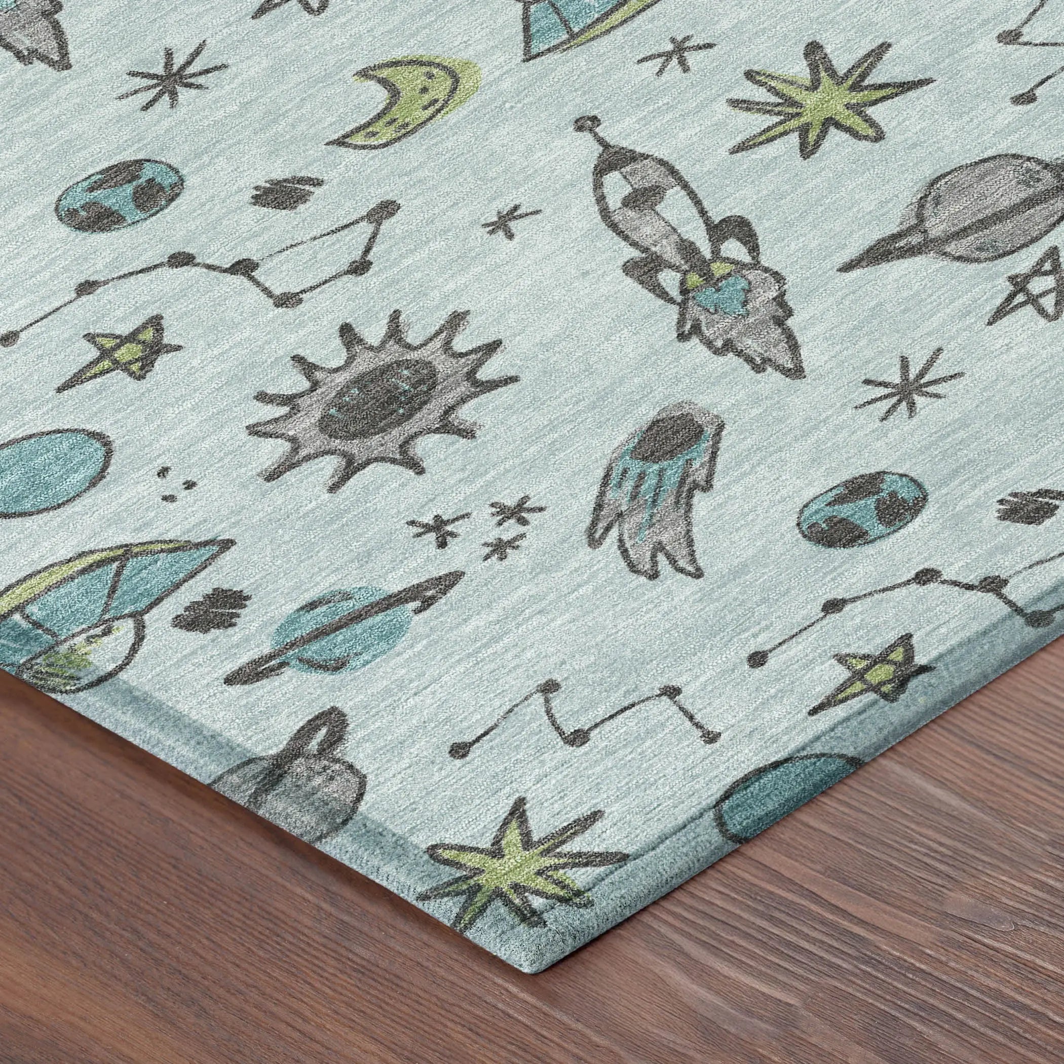 8' X 10' Sky Blue And Teal Blue Animal Print Washable Indoor Outdoor Area Rug Homeroots Outdoor