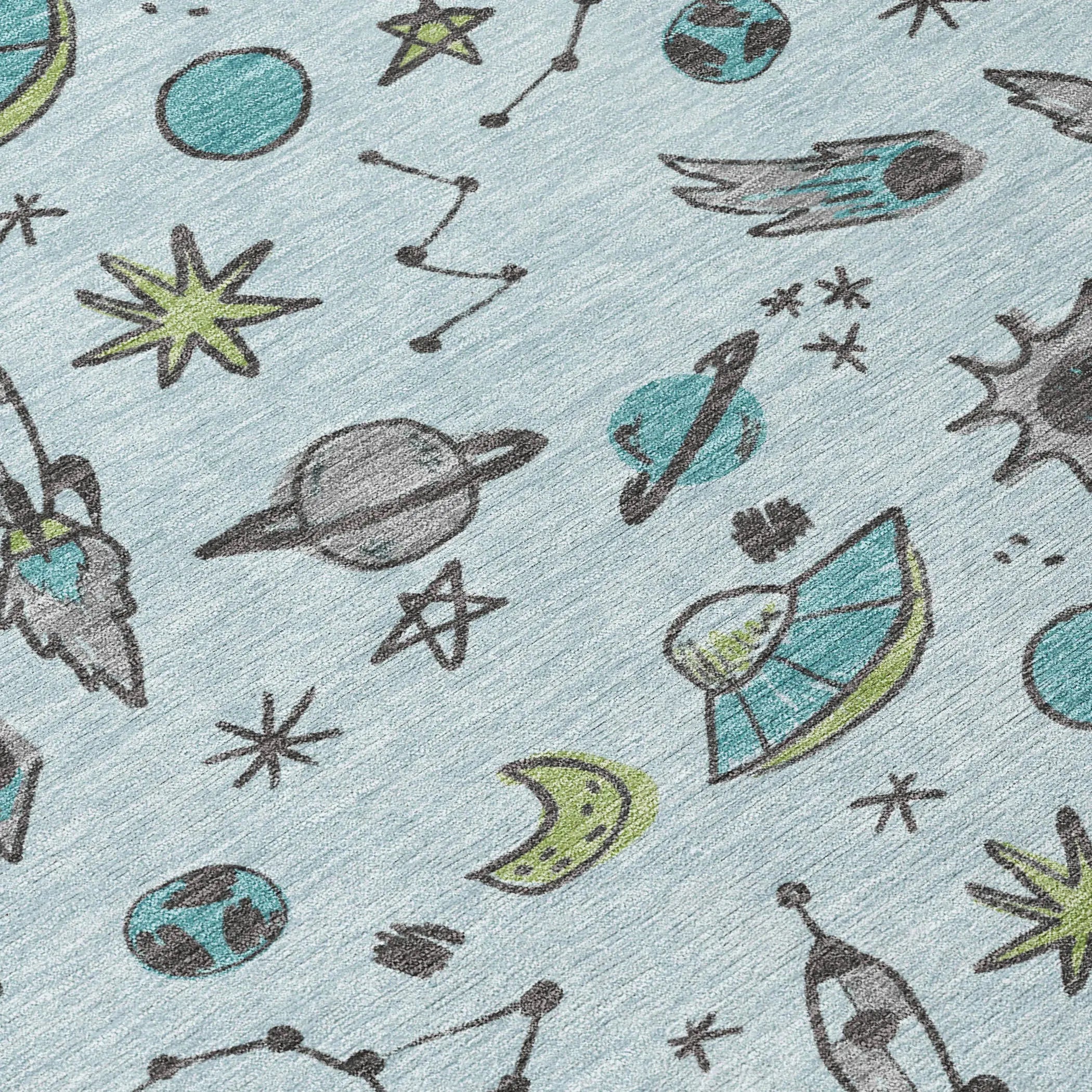 8' X 10' Sky Blue And Teal Blue Animal Print Washable Indoor Outdoor Area Rug Homeroots Outdoor