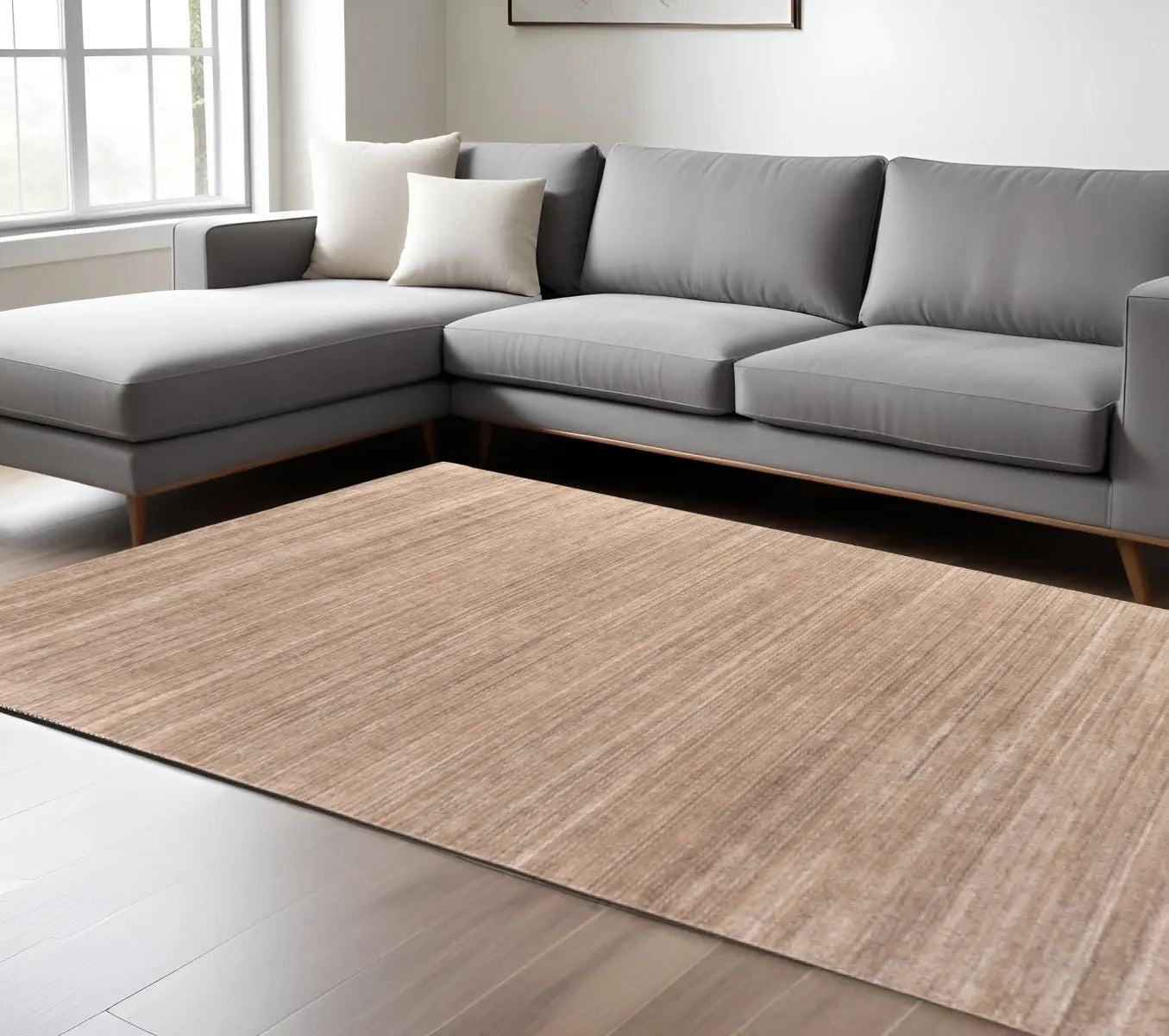 8' X 10' Tan Brown And Gray Hand Woven Distressed Area Rug Homeroots Outdoor