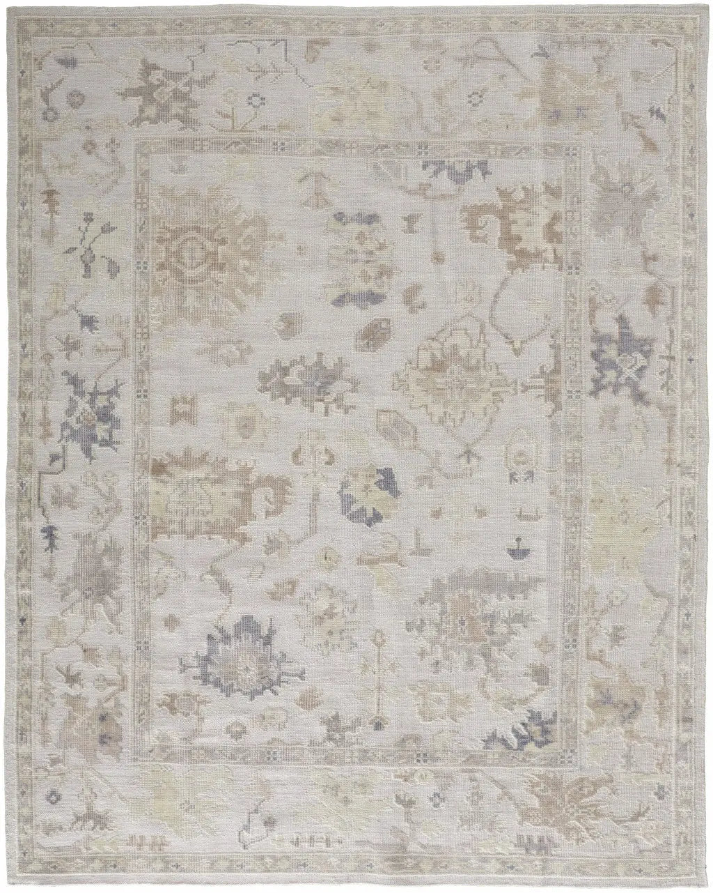 8' X 10' Tan Ivory And Orange Floral Hand Knotted Stain Resistant Area Rug Homeroots Outdoor
