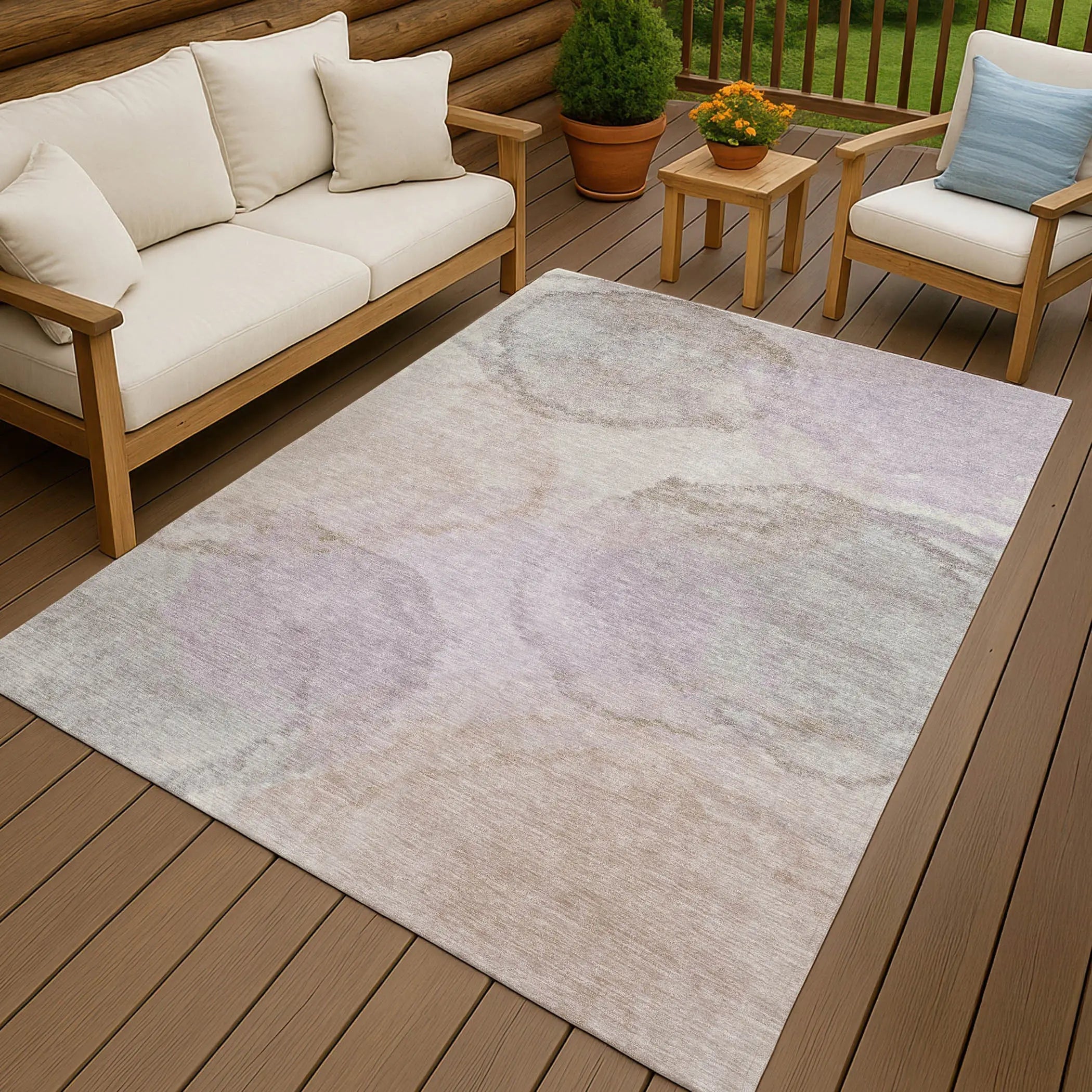 8' X 10' Taupe And Beige Abstract Washable Indoor Outdoor Area Rug Homeroots Outdoor