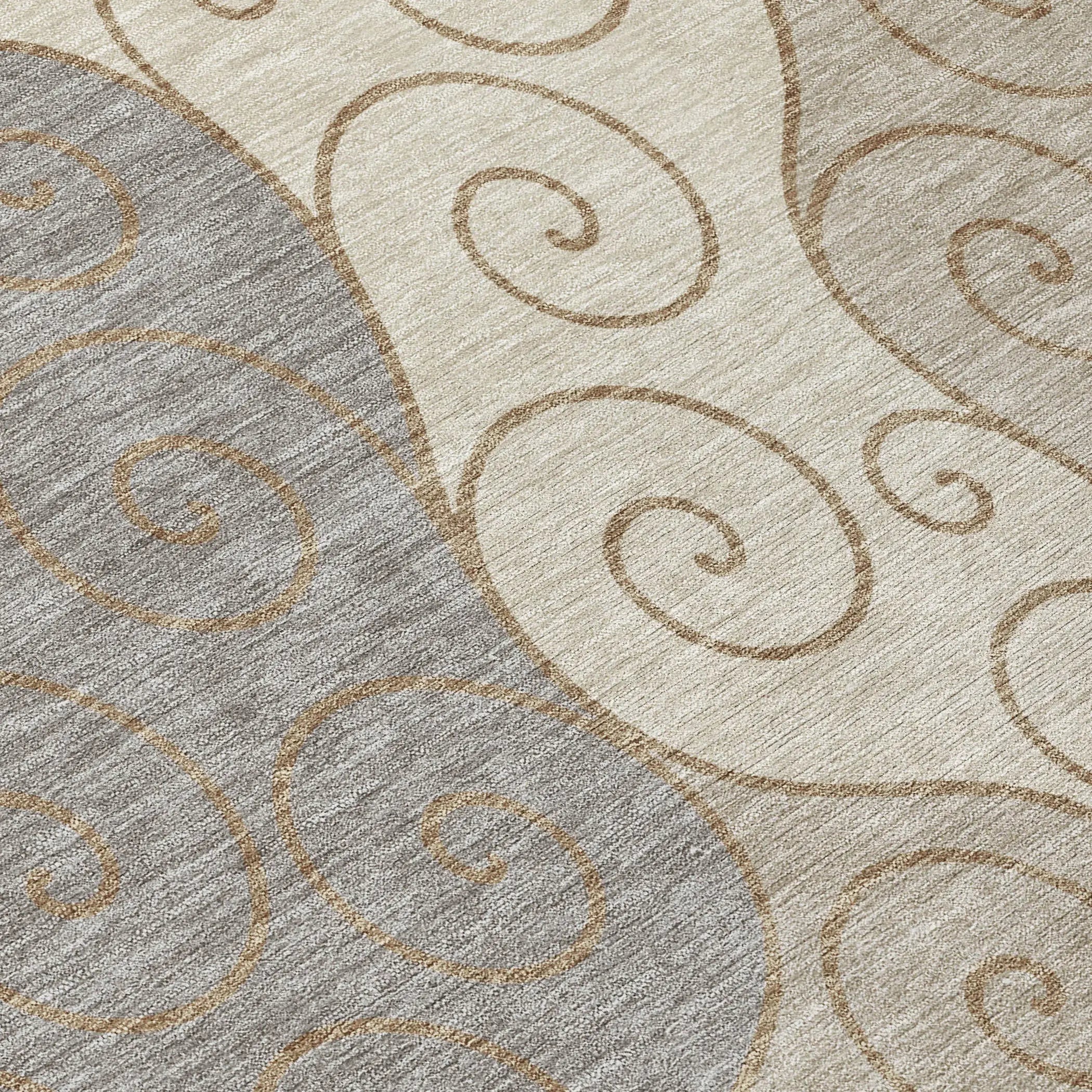 8' X 10' Taupe And Beige Abstract Washable Indoor Outdoor Area Rug Homeroots Outdoor