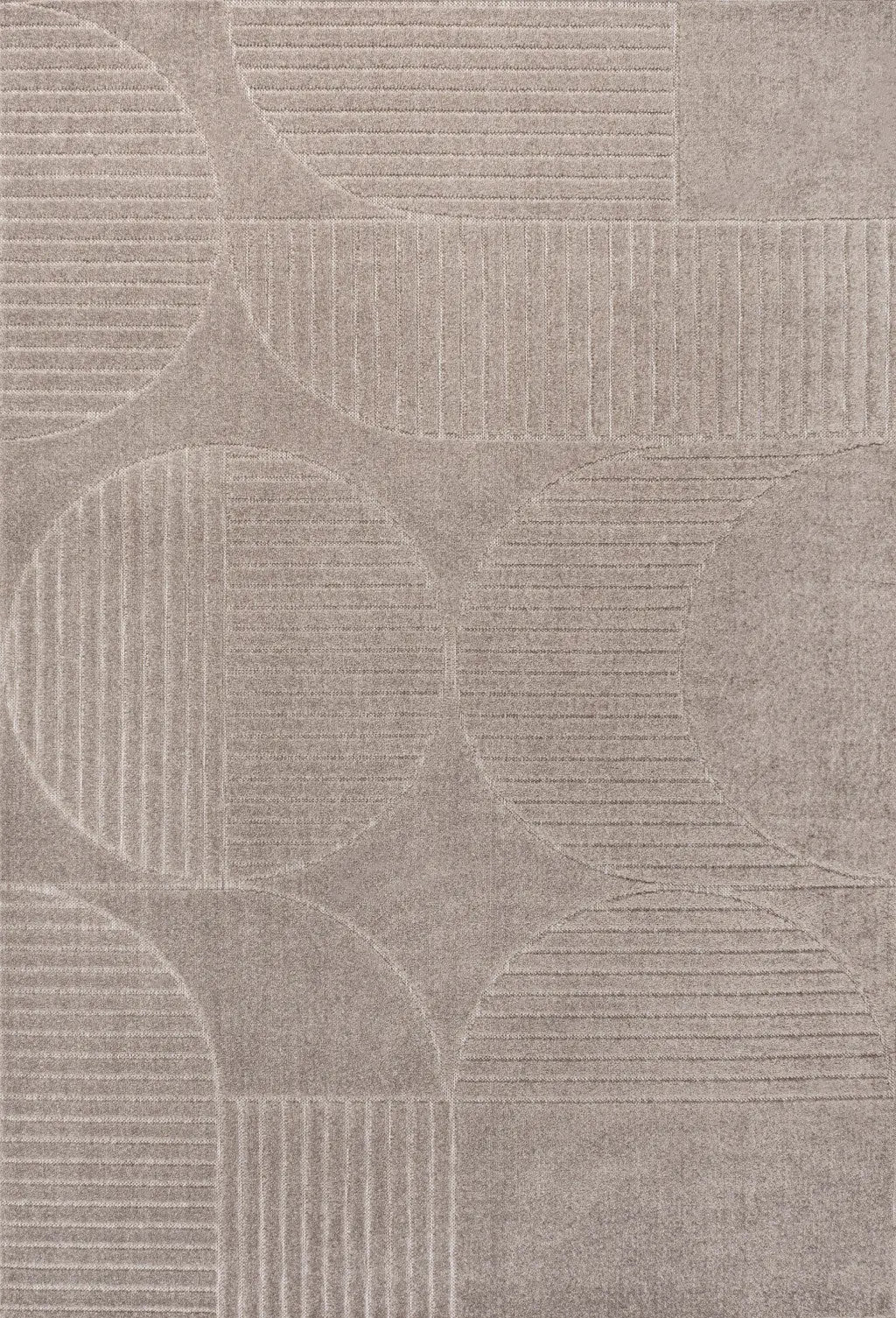 8' X 10' Taupe And Beige Striped Indoor Outdoor Area Rug Homeroots Outdoor