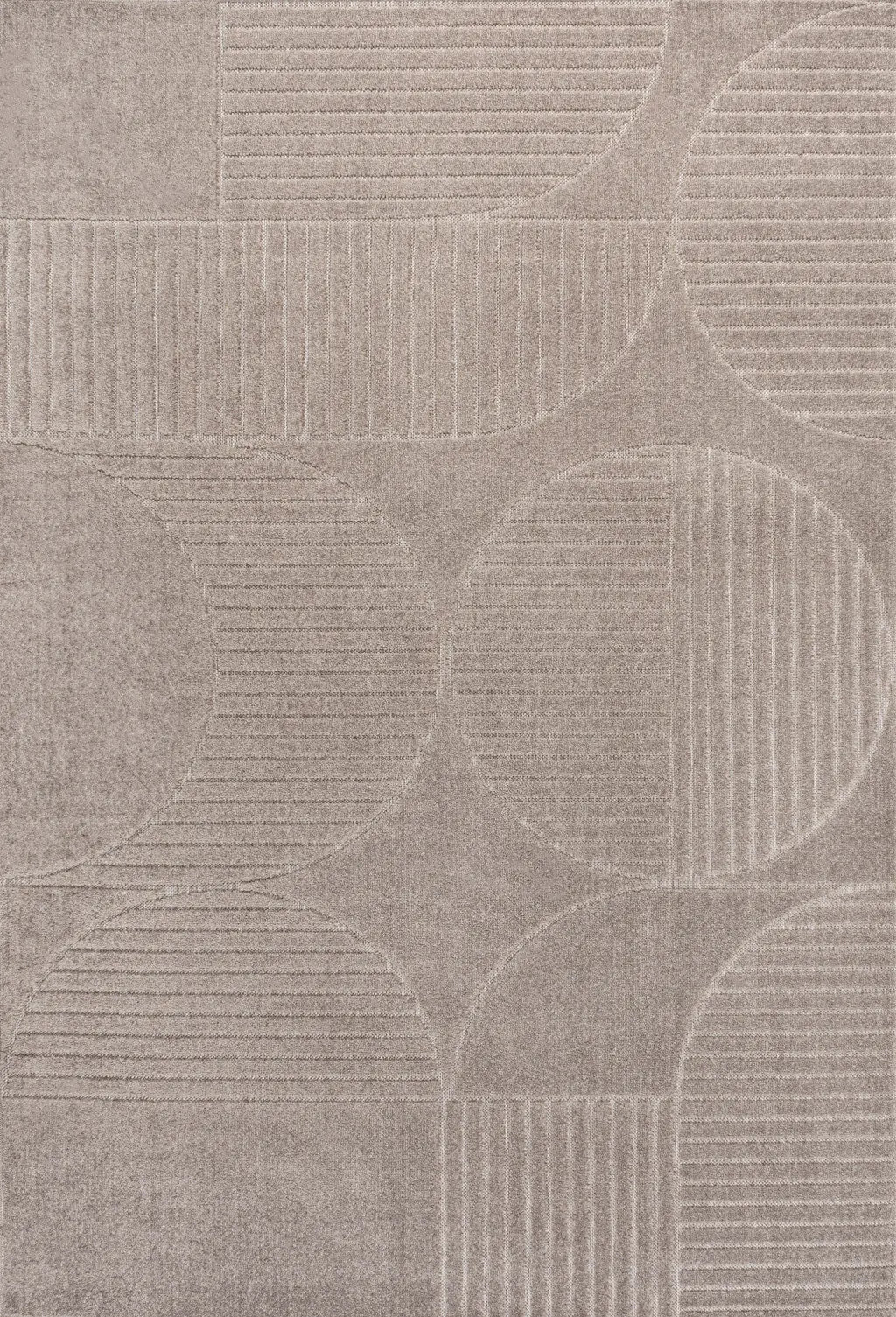 8' X 10' Taupe And Beige Striped Indoor Outdoor Area Rug Homeroots Outdoor