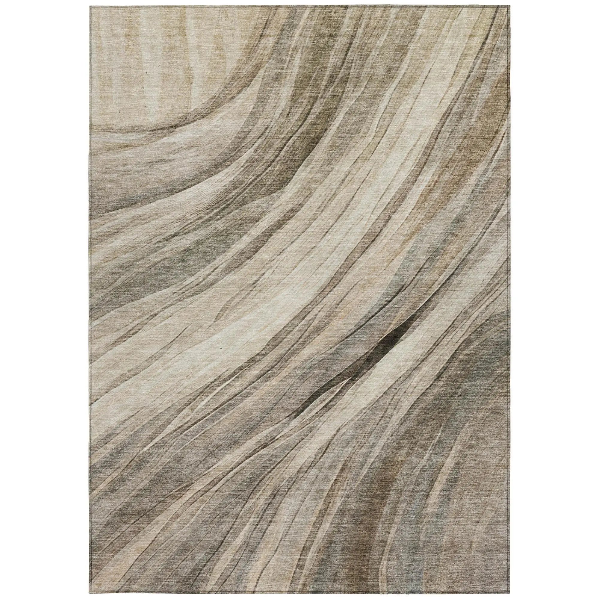 8' X 10' Taupe And Brown Abstract Washable Indoor Outdoor Area Rug Homeroots Outdoor