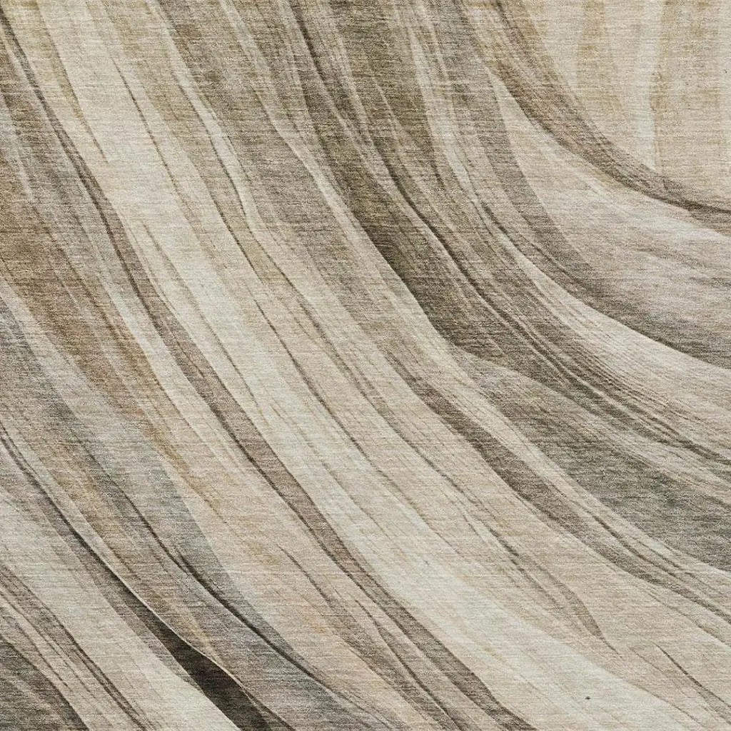 8' X 10' Taupe And Brown Abstract Washable Indoor Outdoor Area Rug Homeroots Outdoor