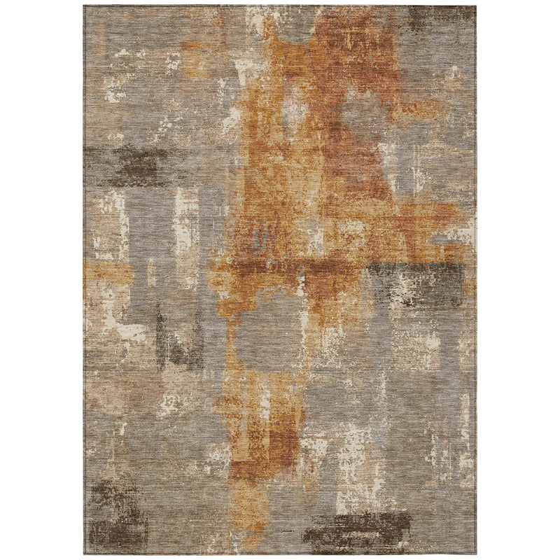 8' X 10' Taupe And Gray Abstract Washable Indoor Outdoor Area Rug Homeroots Outdoor