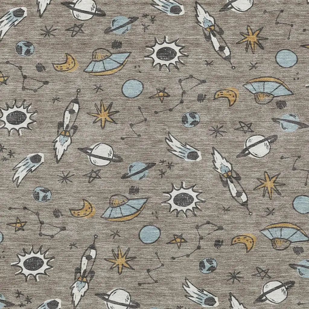 8' X 10' Taupe And Gray Animal Print Washable Indoor Outdoor Area Rug Homeroots Outdoor
