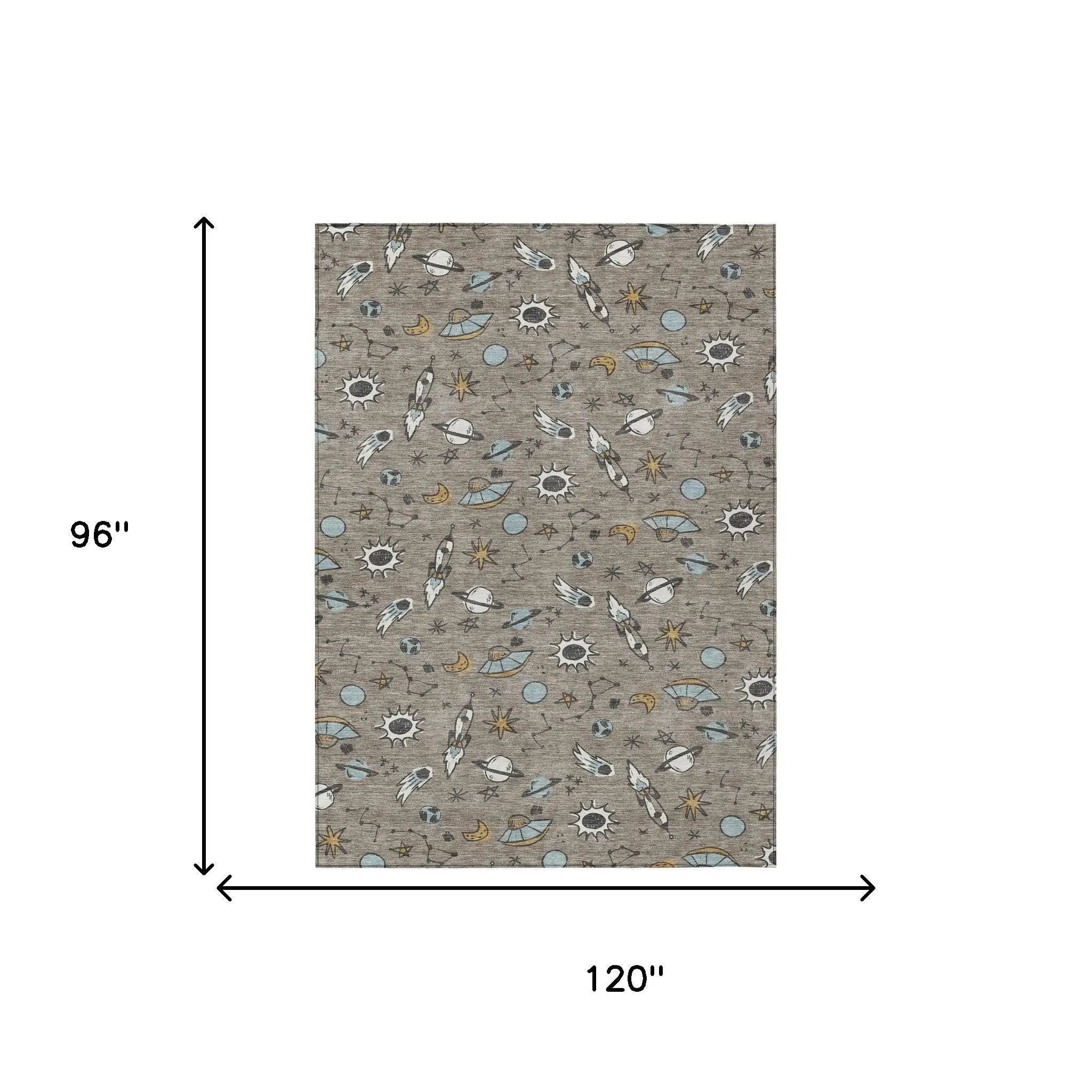 8' X 10' Taupe And Gray Animal Print Washable Indoor Outdoor Area Rug Homeroots Outdoor