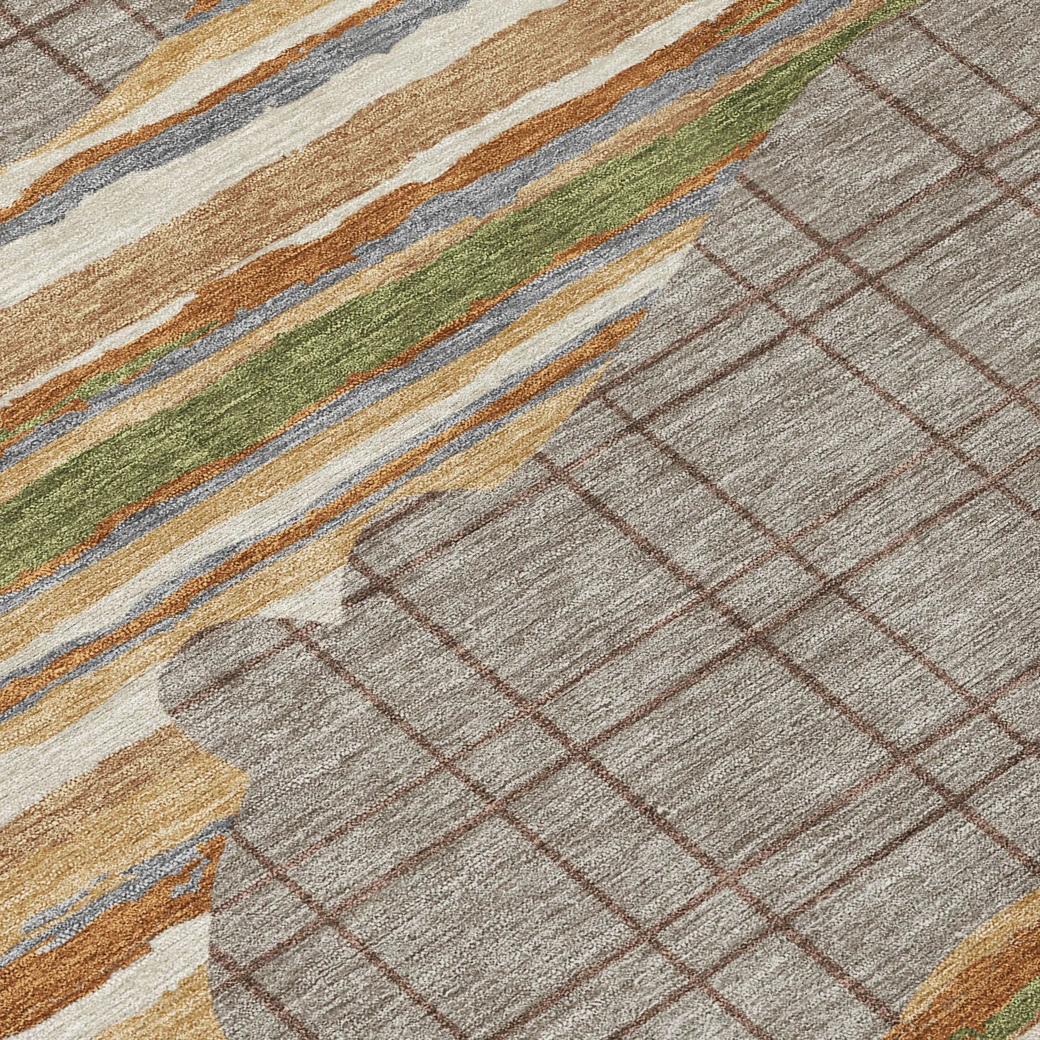 8' X 10' Taupe And Ivory Abstract Washable Indoor Outdoor Area Rug Homeroots Outdoor