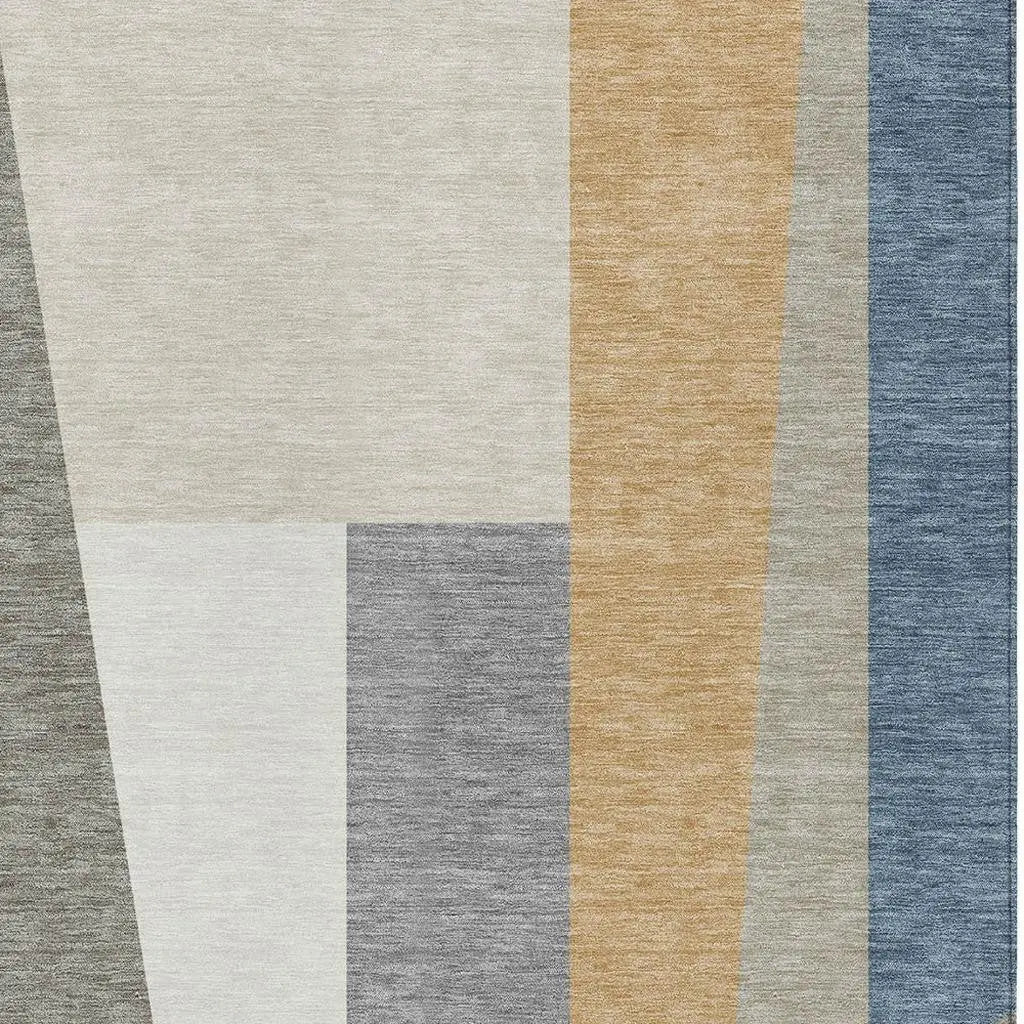 8' X 10' Taupe And Olive Green Geometric Washable Indoor Outdoor Area Rug Homeroots Outdoor